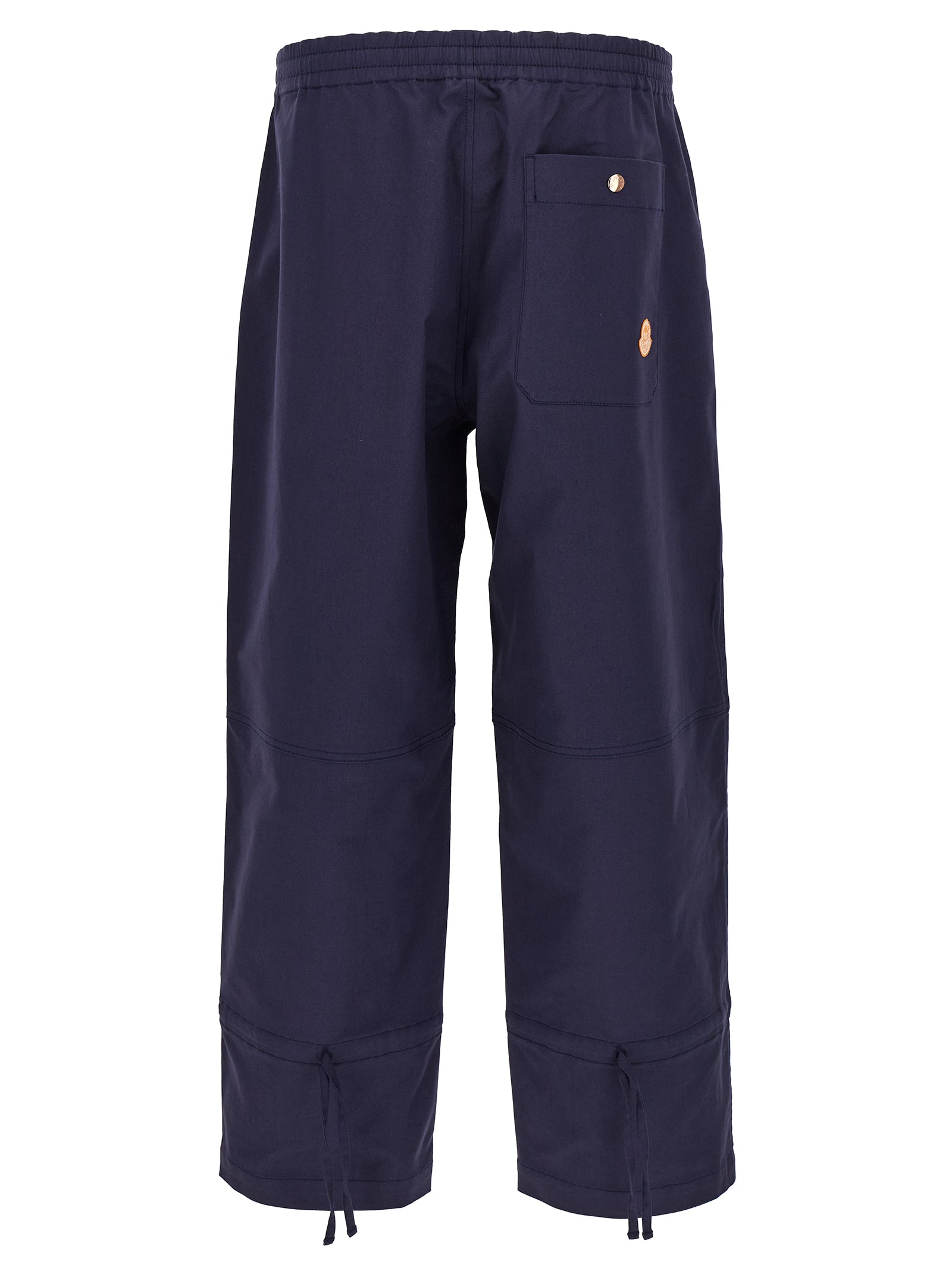 Blue Cotton Casual Pants