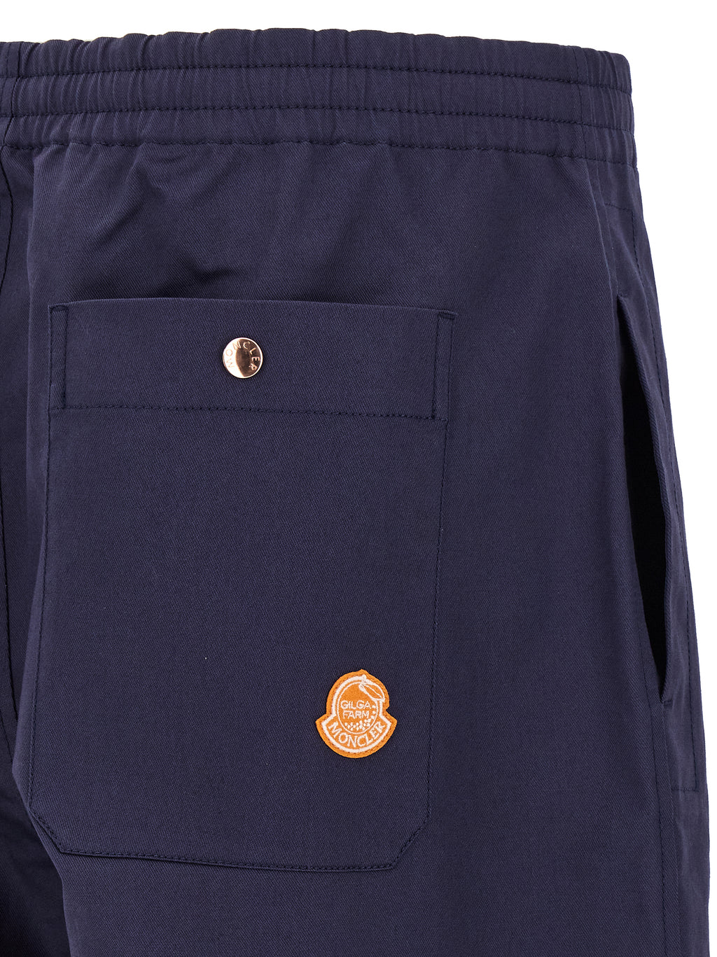 Blue Cotton Casual Pants