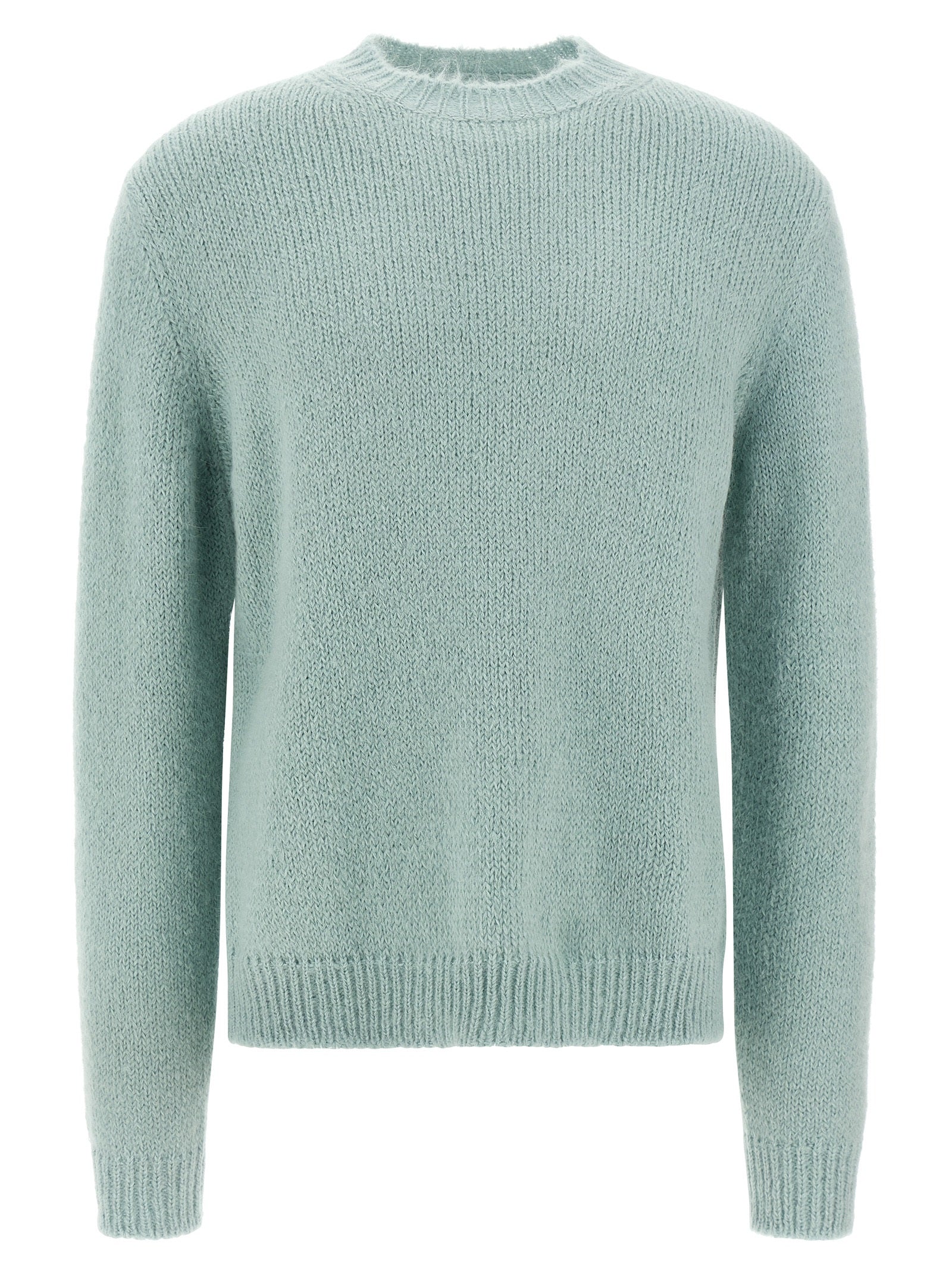 Blue Alpaca Leather Cardigan