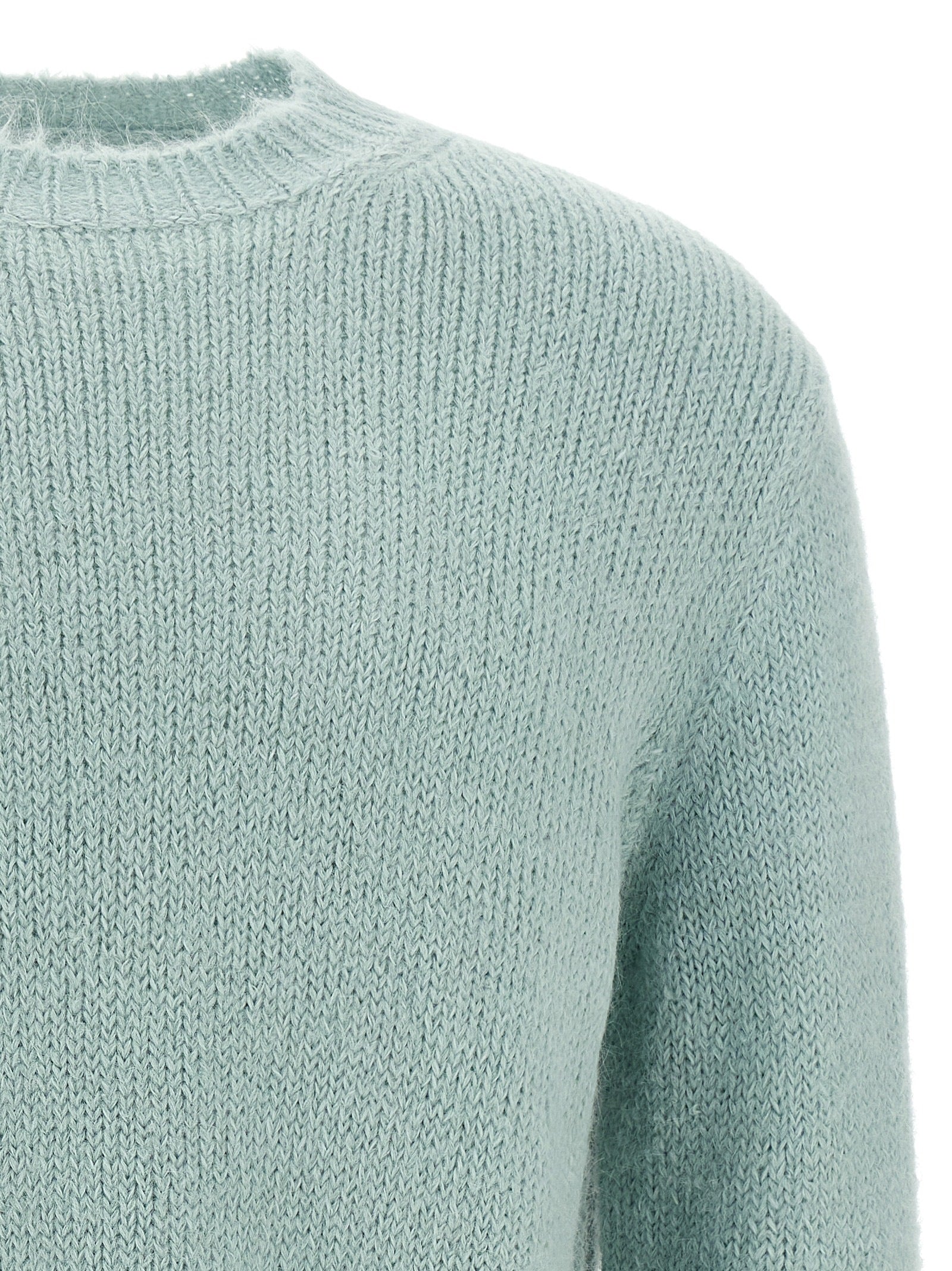 Blue Alpaca Leather Cardigan