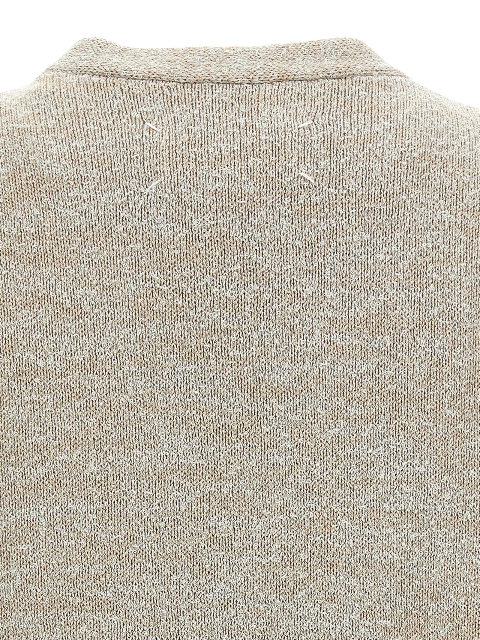 Beige Cotton Sleeveles Sweater