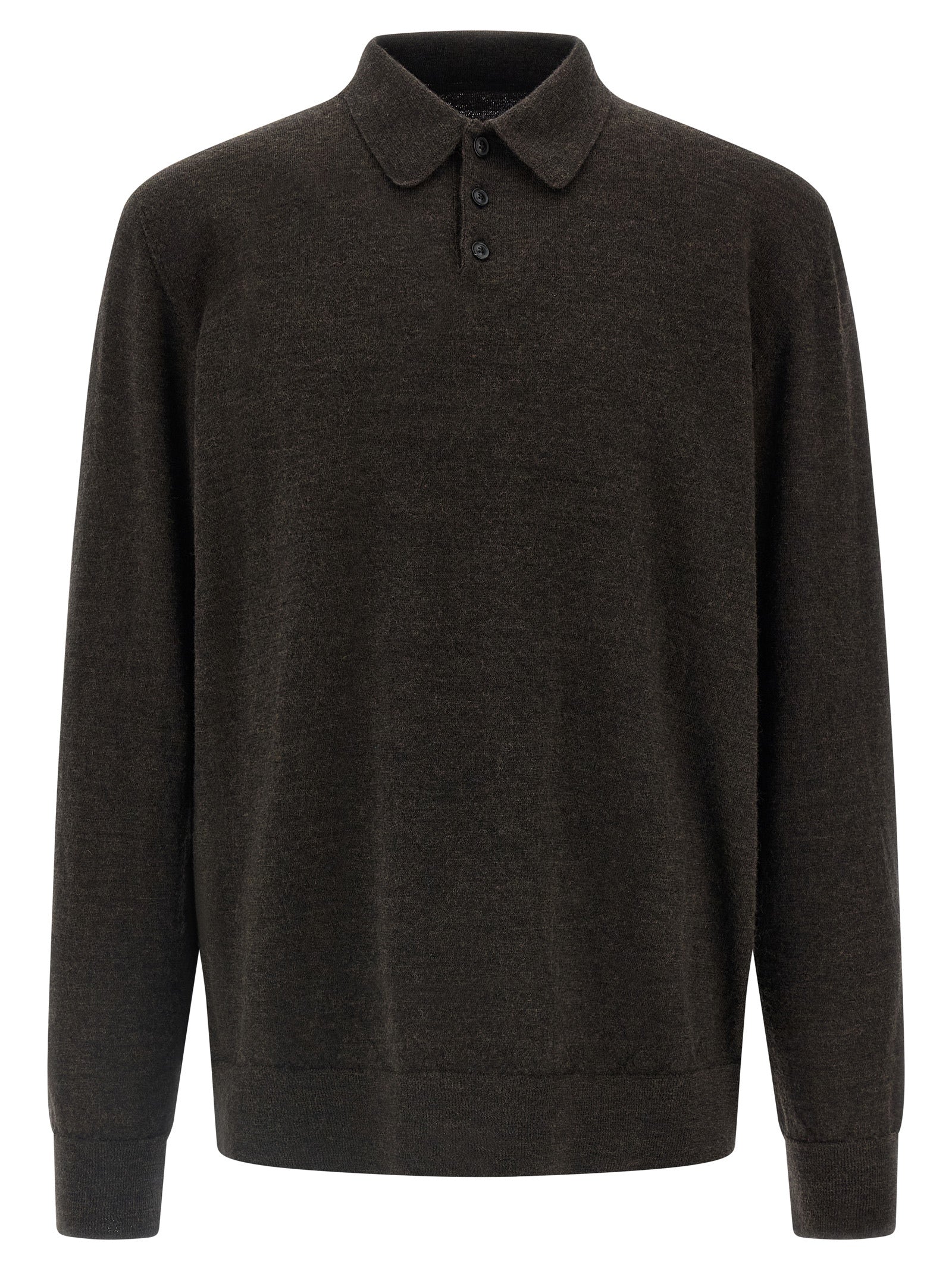 Brown Wool Polo Shirt