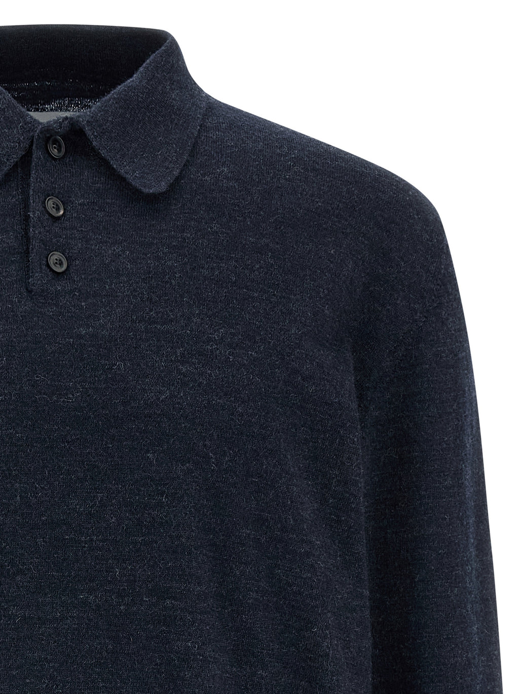 Blue Wool Polo Shirt