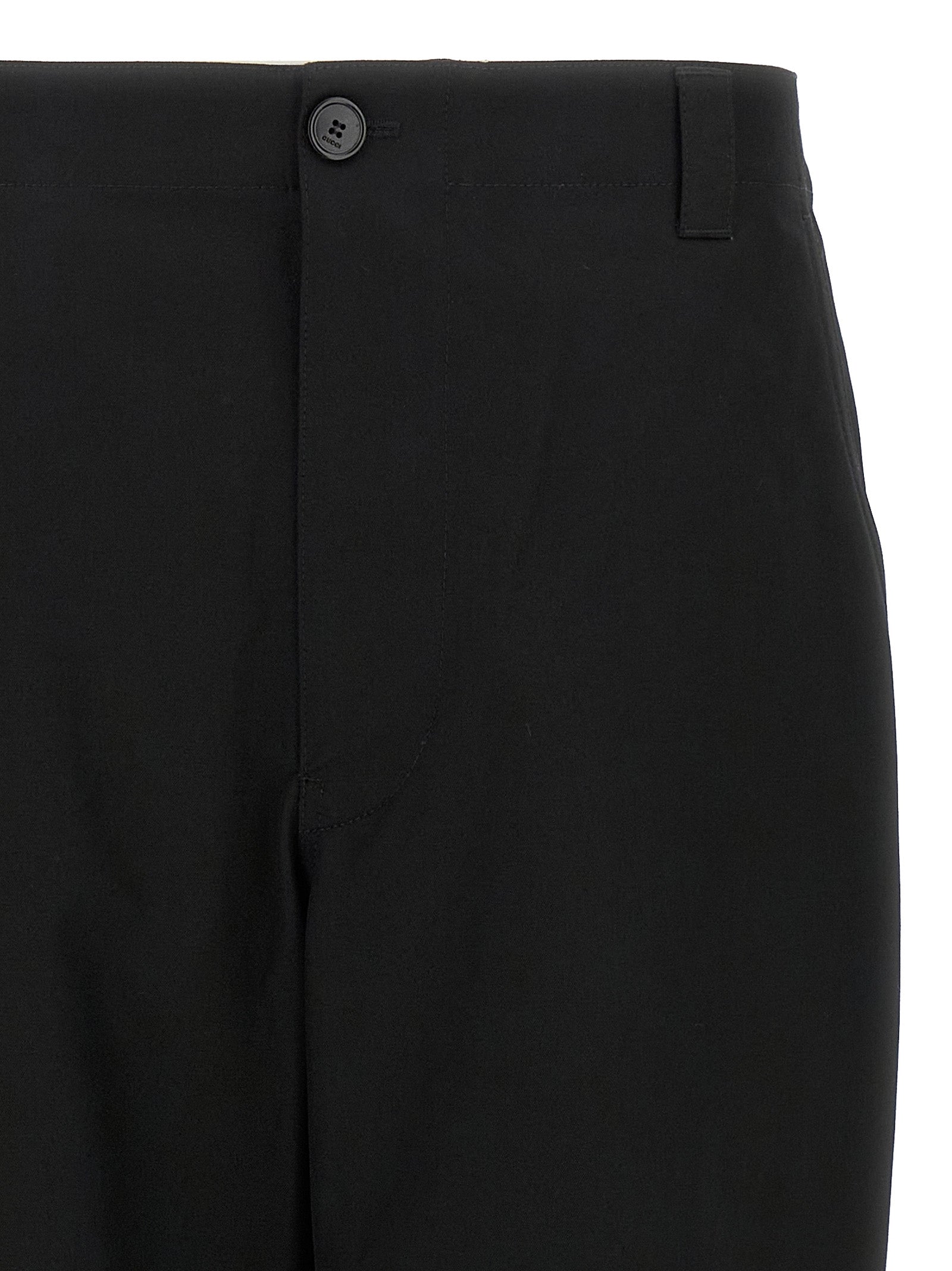 Black Cotton Casual Pants