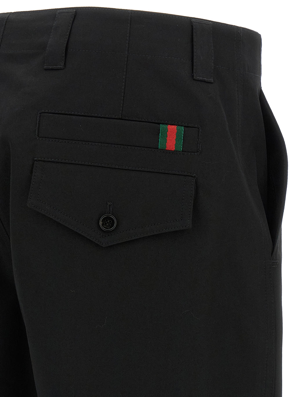 Black Cotton Casual Pants