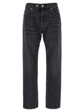 Black Cotton Straight-Leg Jeans