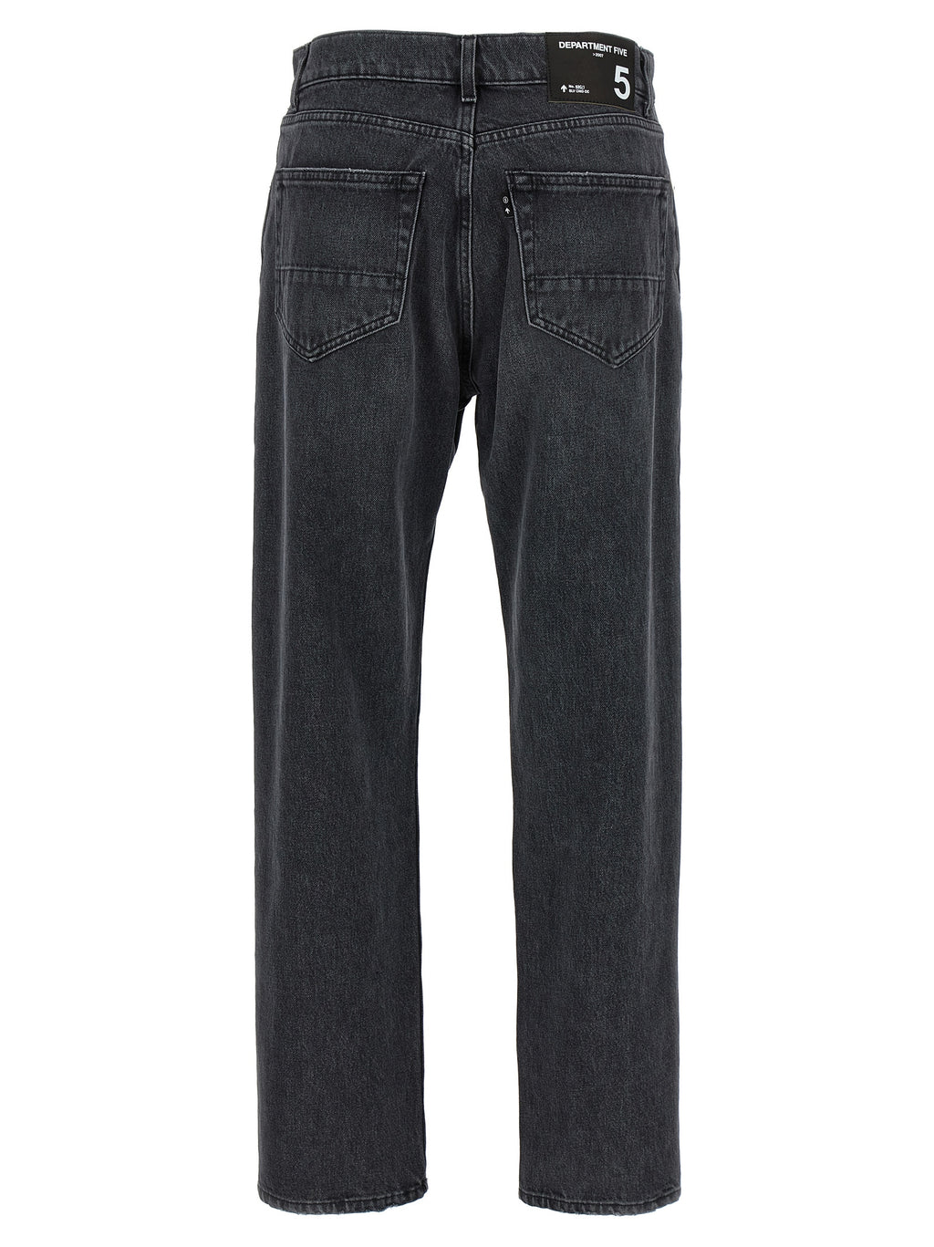 Black Cotton Straight-Leg Jeans