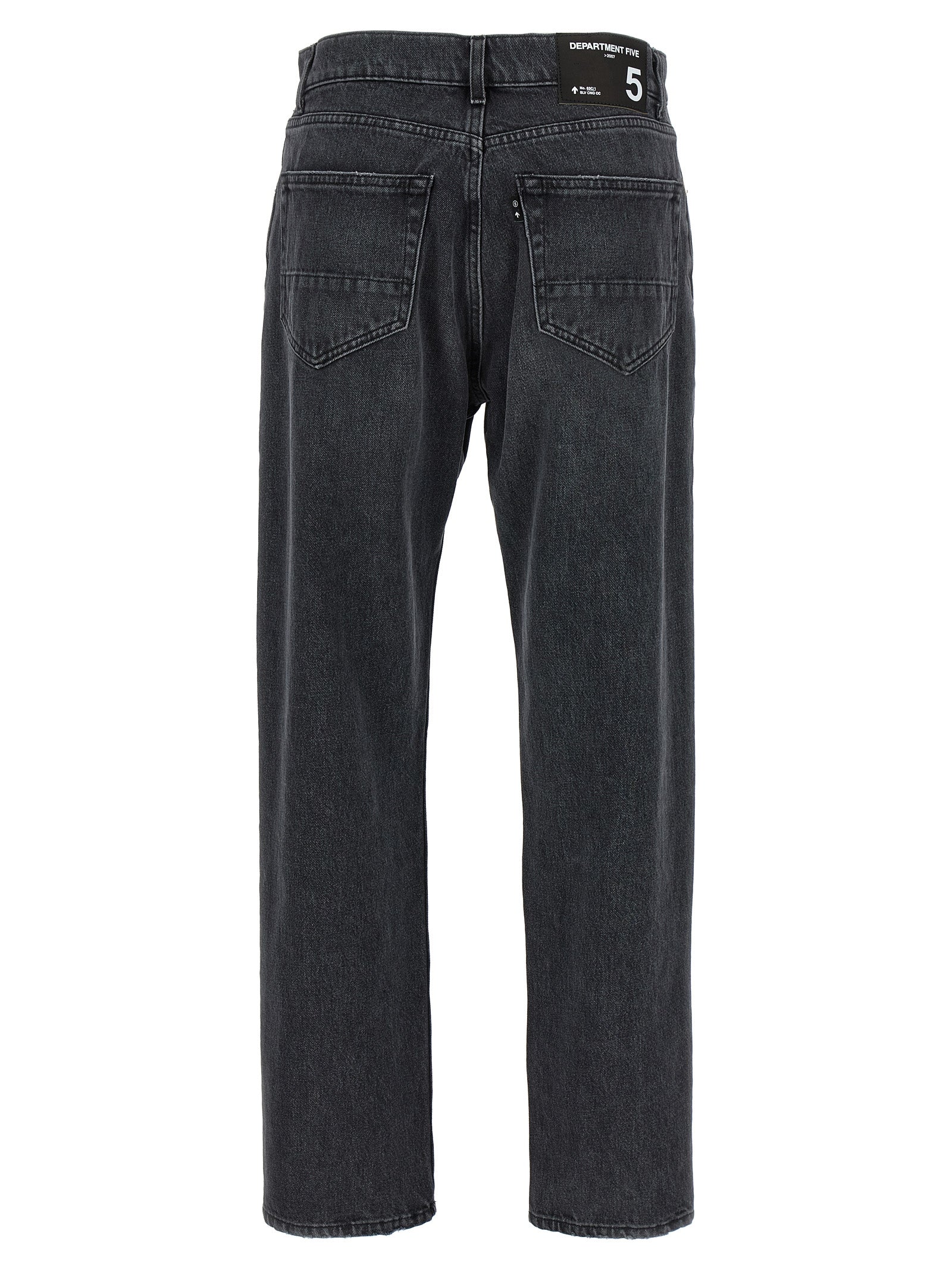 Black Cotton Straight-Leg Jeans