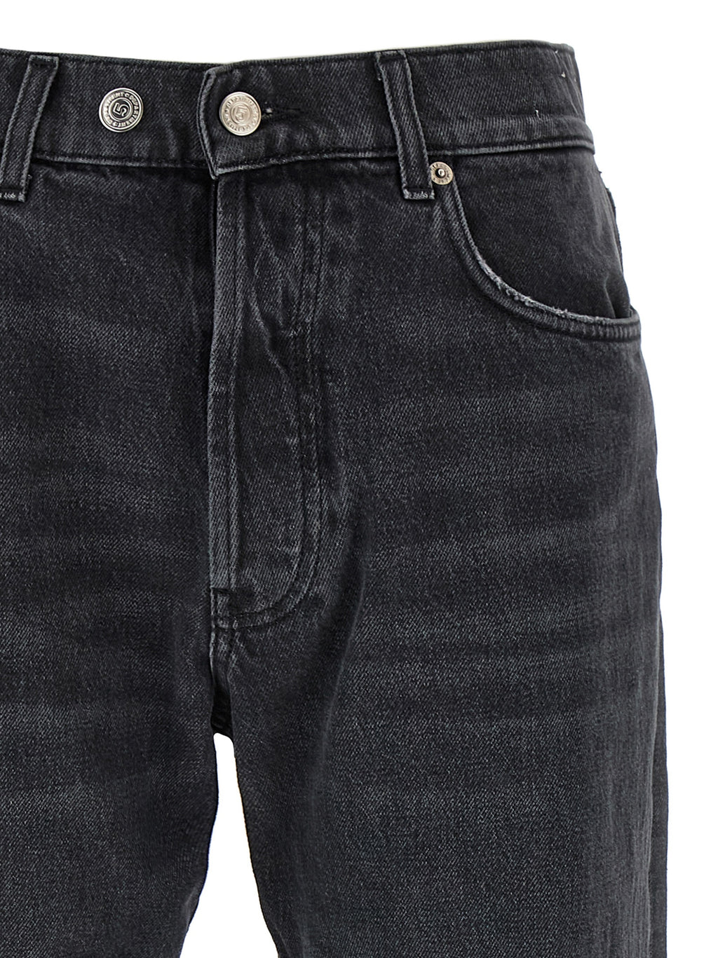 Black Cotton Straight-Leg Jeans
