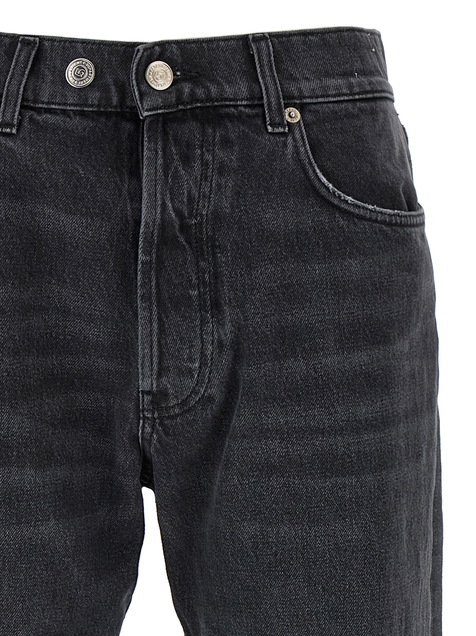 Black Cotton Straight-Leg Jeans