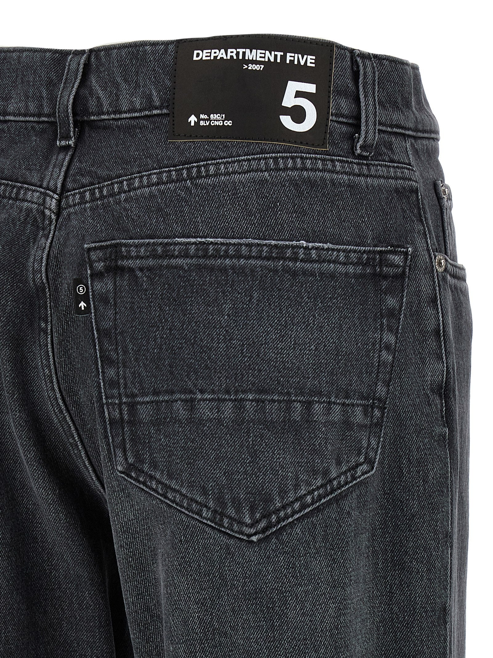 Black Cotton Straight-Leg Jeans