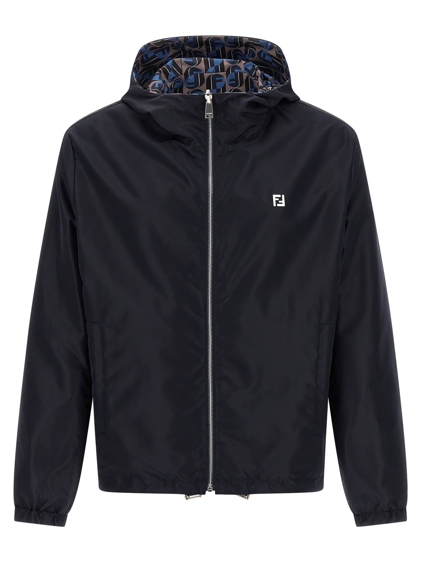 Blue Polyester Shell Jacket