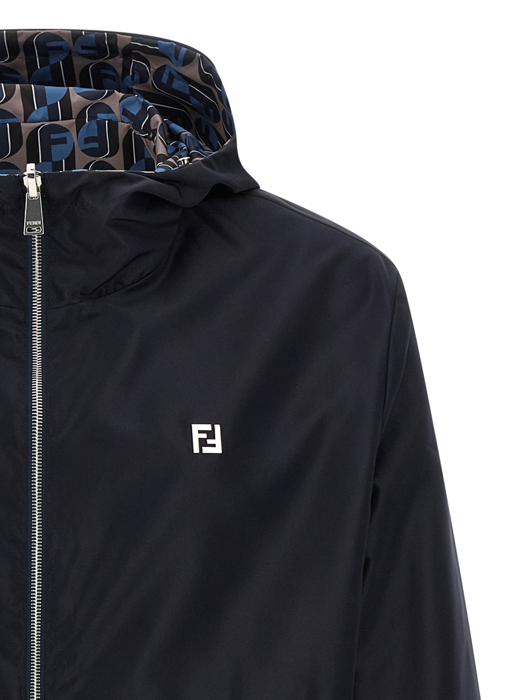 Blue Polyester Shell Jacket