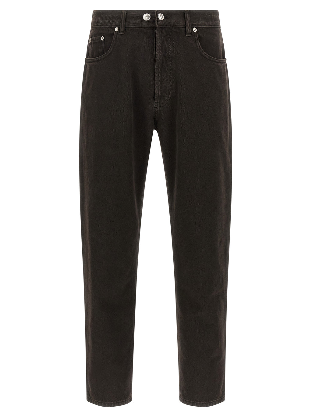 Black Cotton Tapered Jeans
