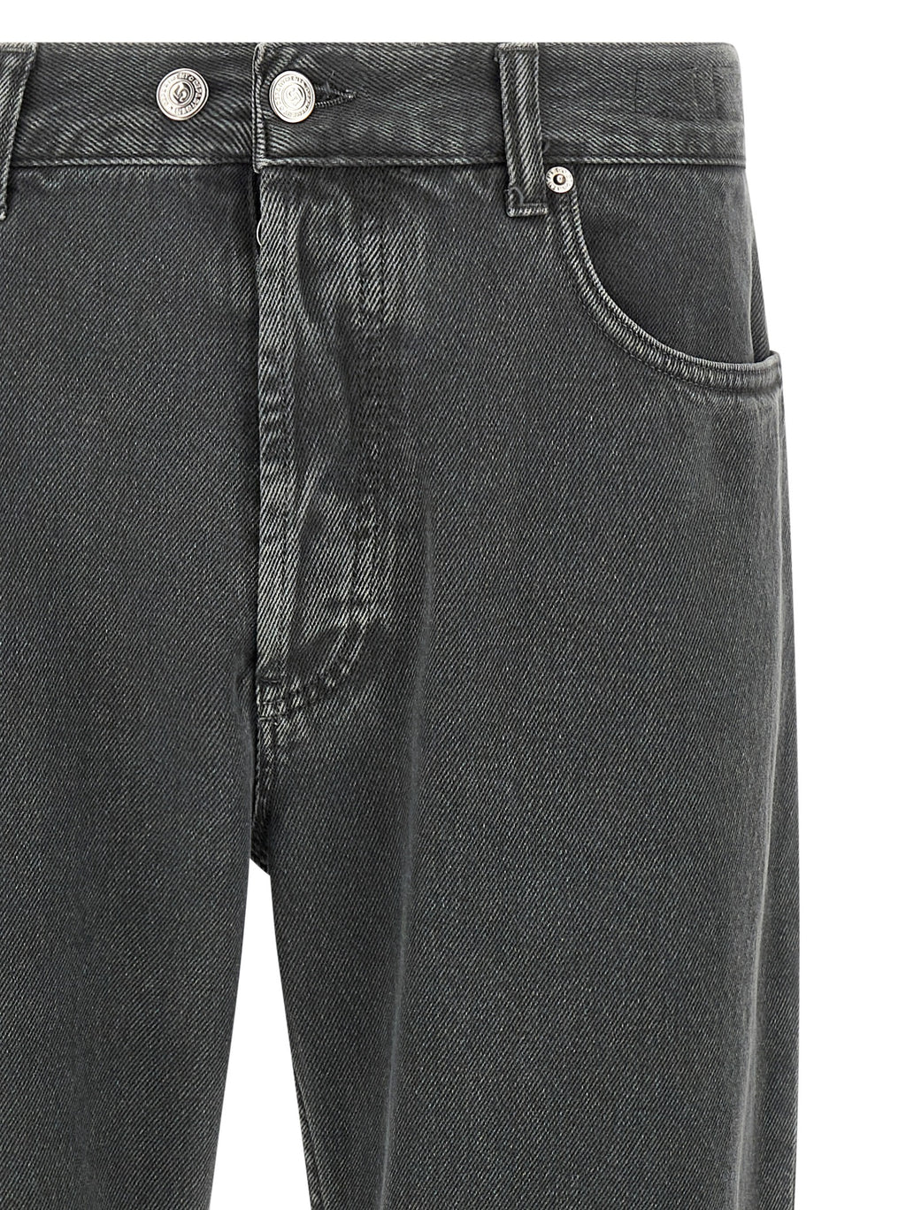 Gray Cotton Cropped Jeans