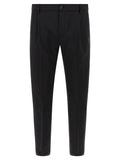 Black Virgin Wool Cropped Pants