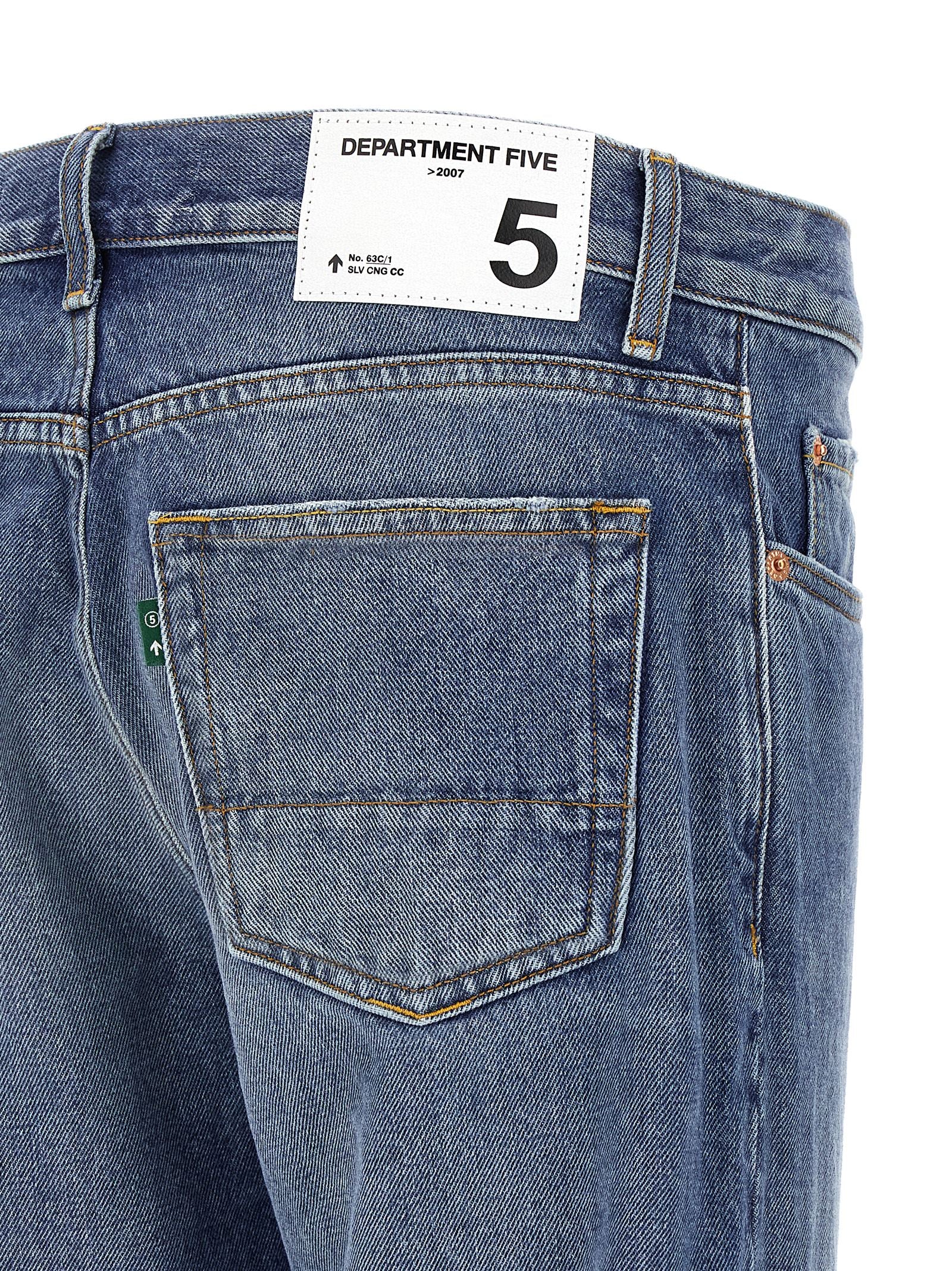Blue Cotton Straight-Leg Jeans