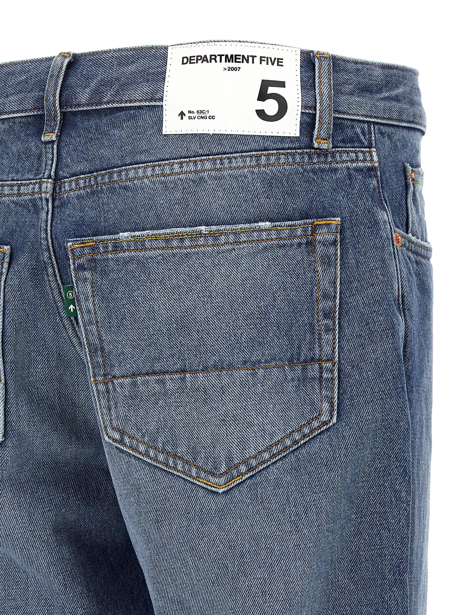 Blue Cotton Straight-Leg Jeans