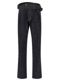 Blue Cotton Straight-Leg Jeans