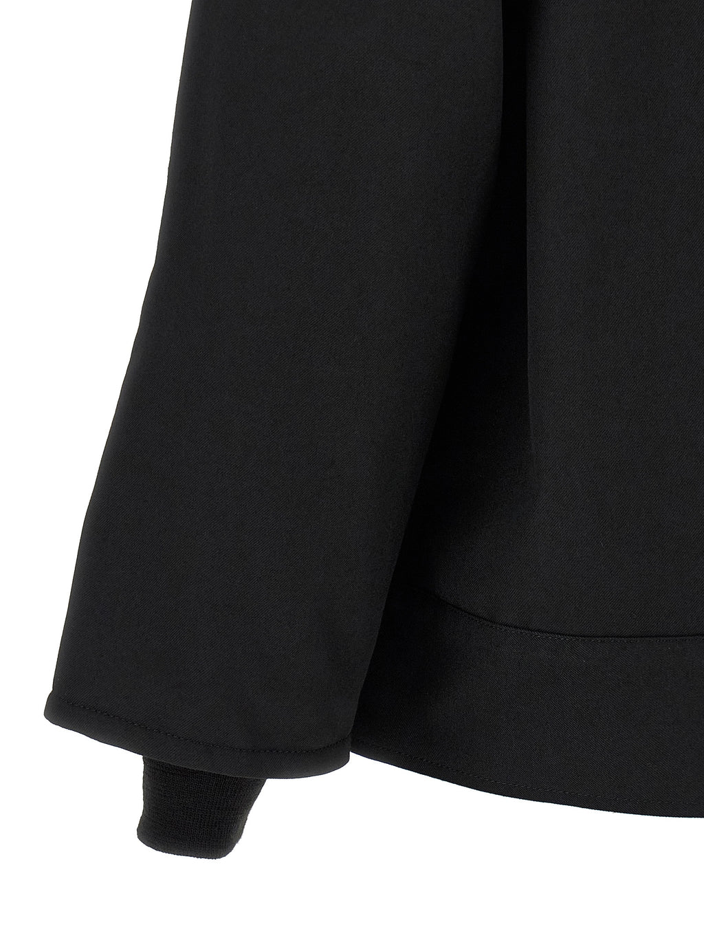 Black Polyester Full-Length Jacket