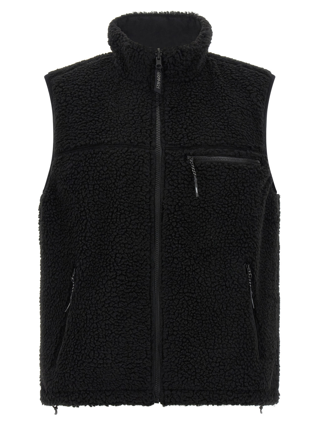 Black Polyester Sleeveless Jacket