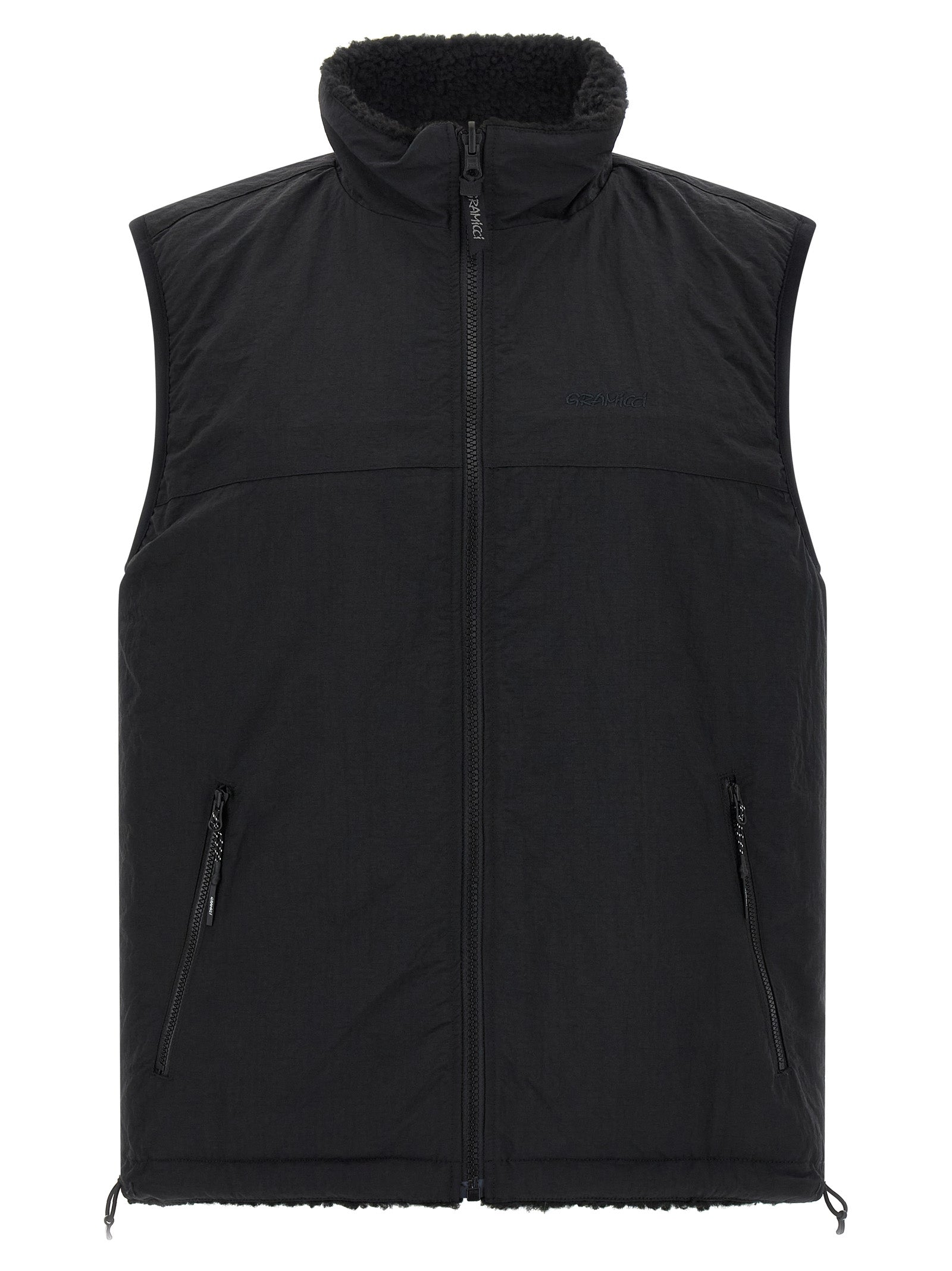 Black Polyester Sleeveless Jacket