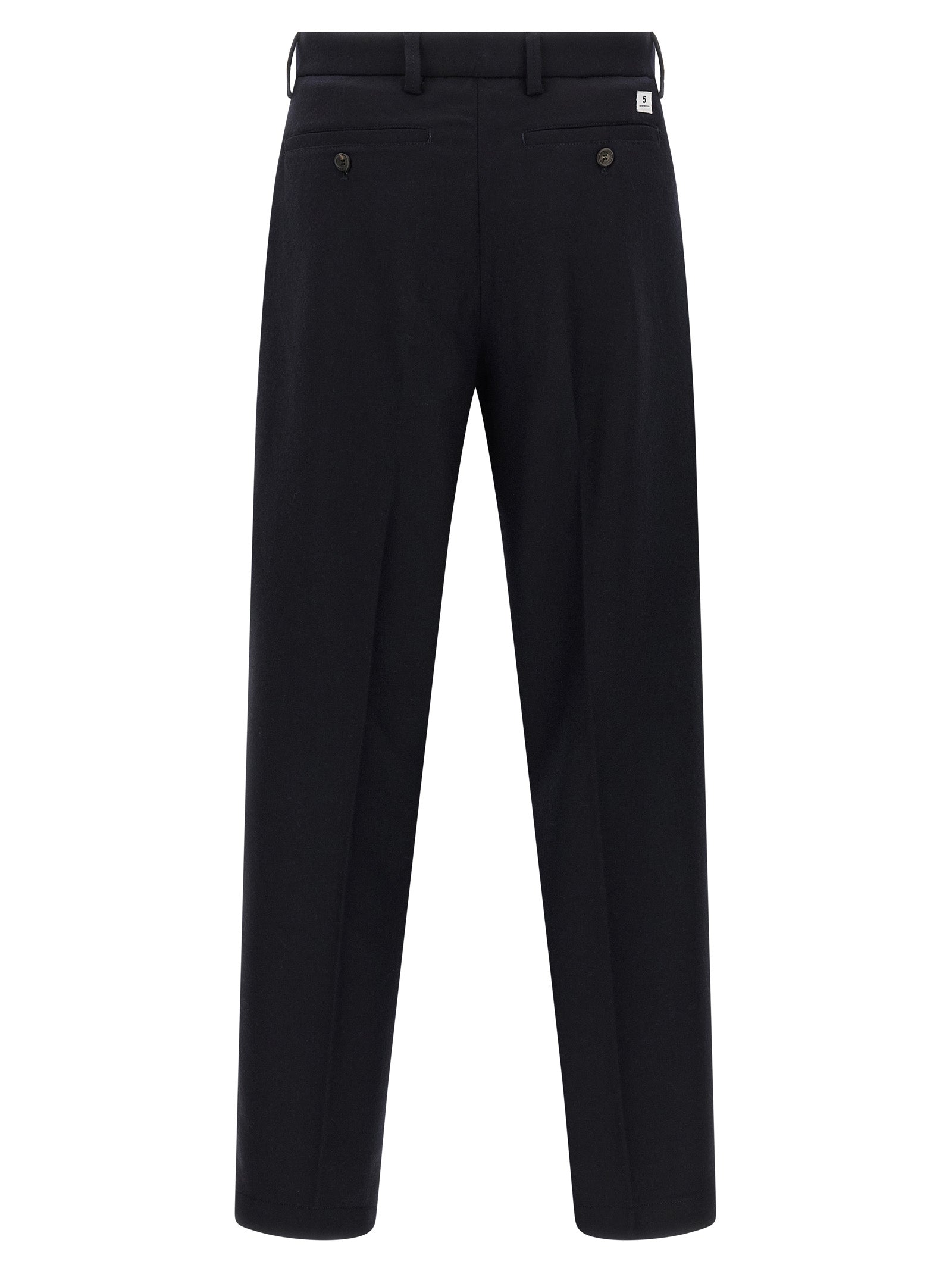 Blue Wool Casual Pants