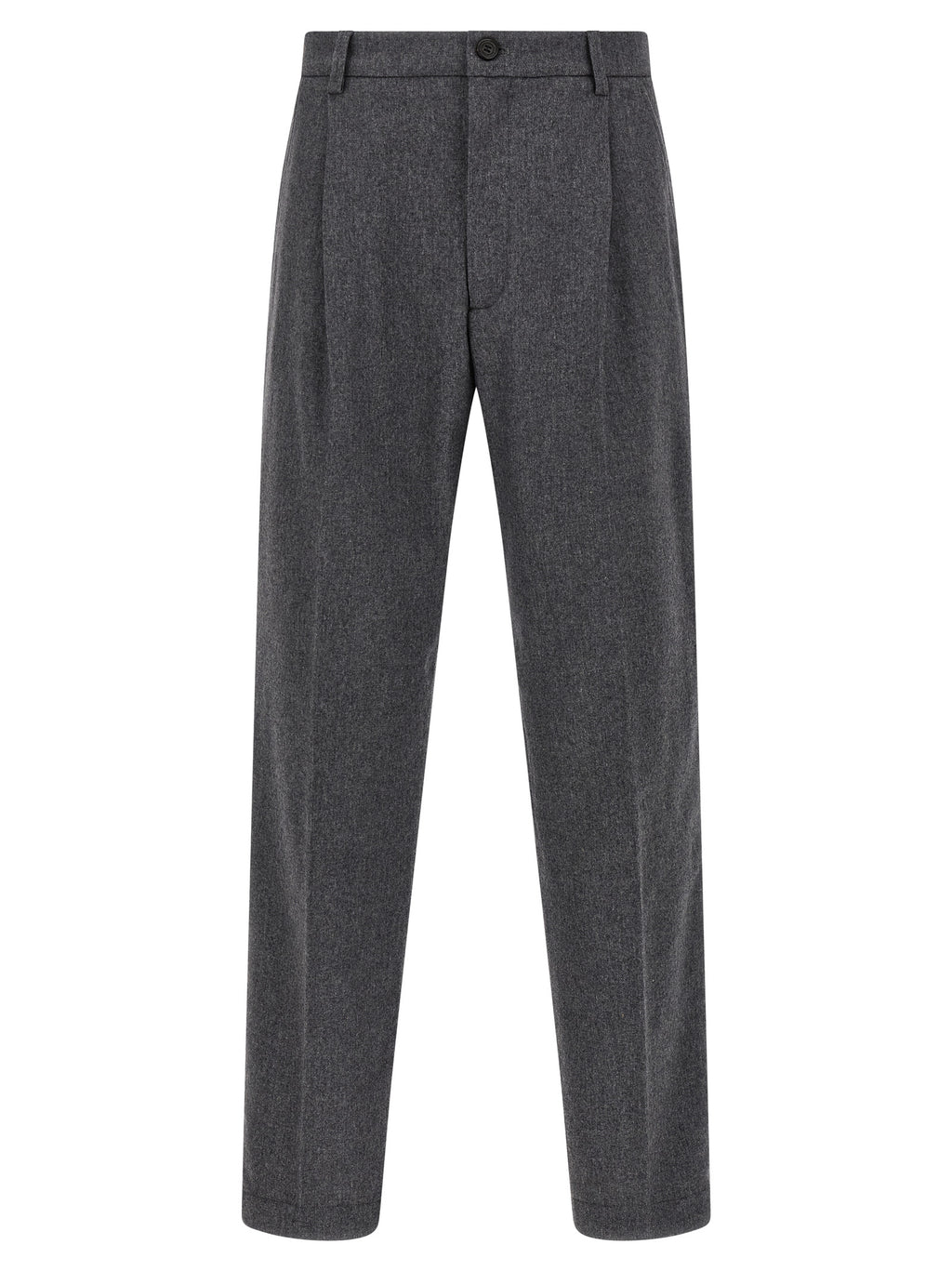 Gray Wool Casual Pants