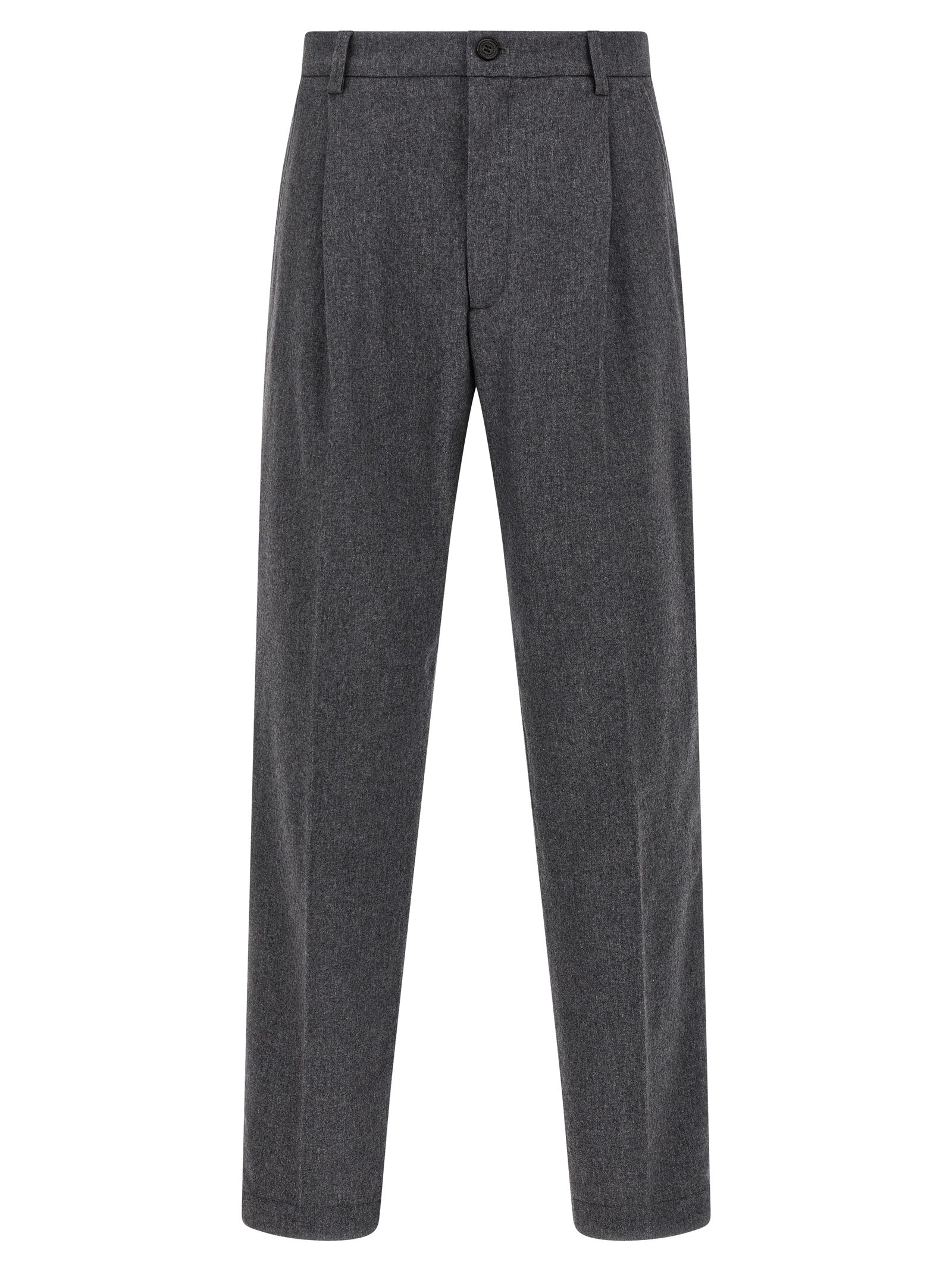 Gray Wool Casual Pants