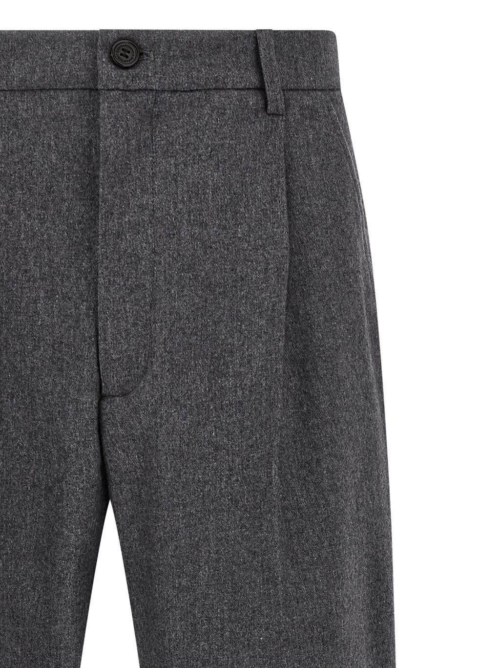 Gray Wool Casual Pants