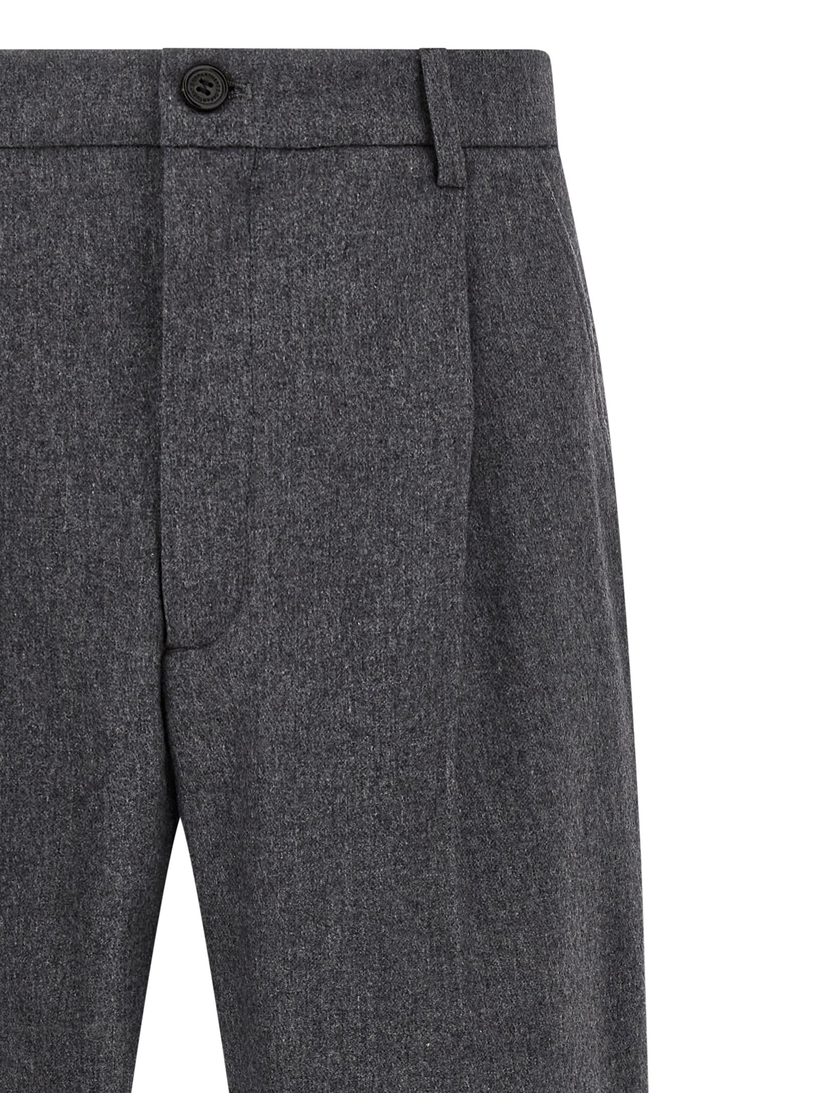 Gray Wool Casual Pants