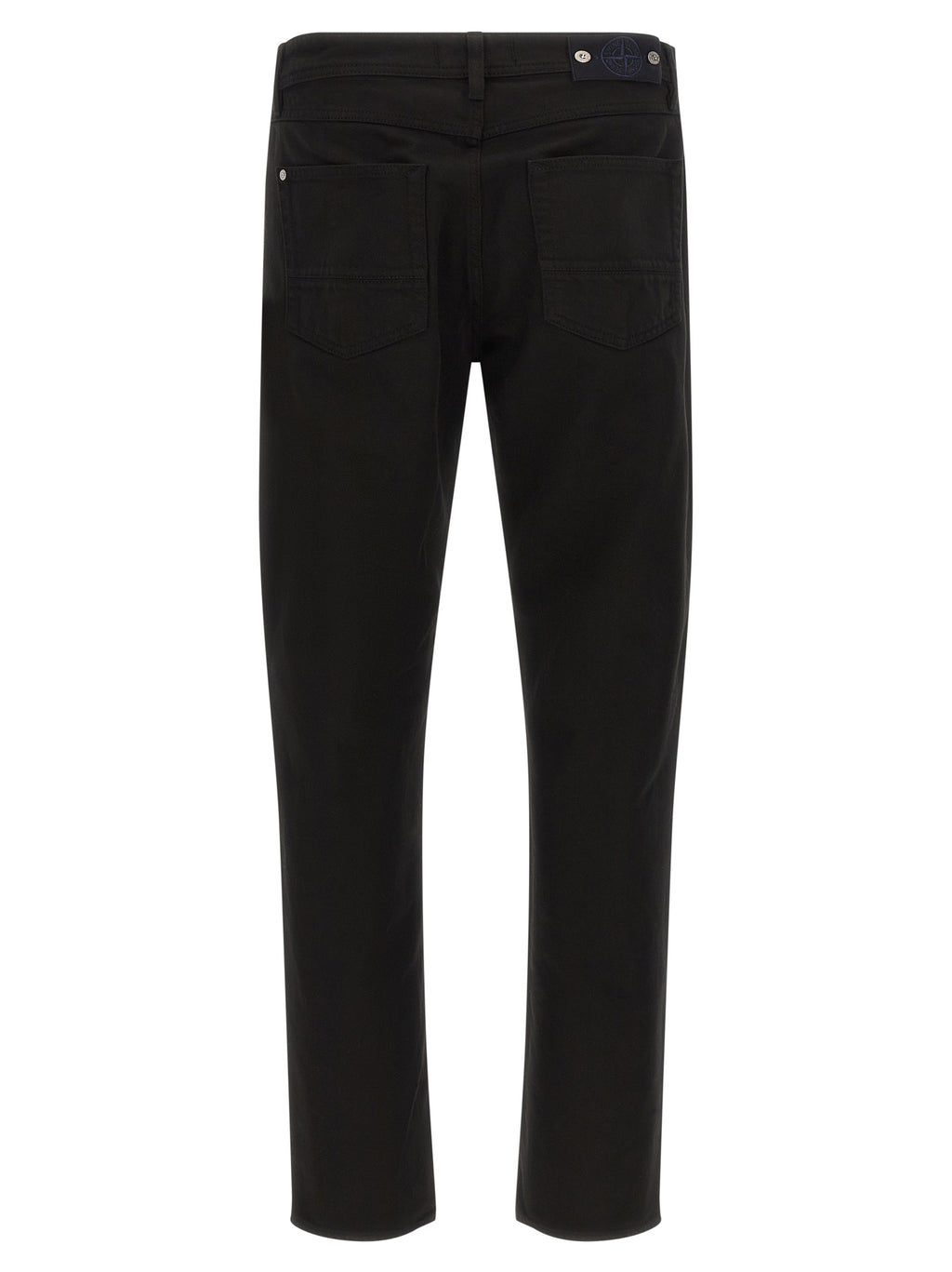 Black Cotton Straight-Leg Jeans