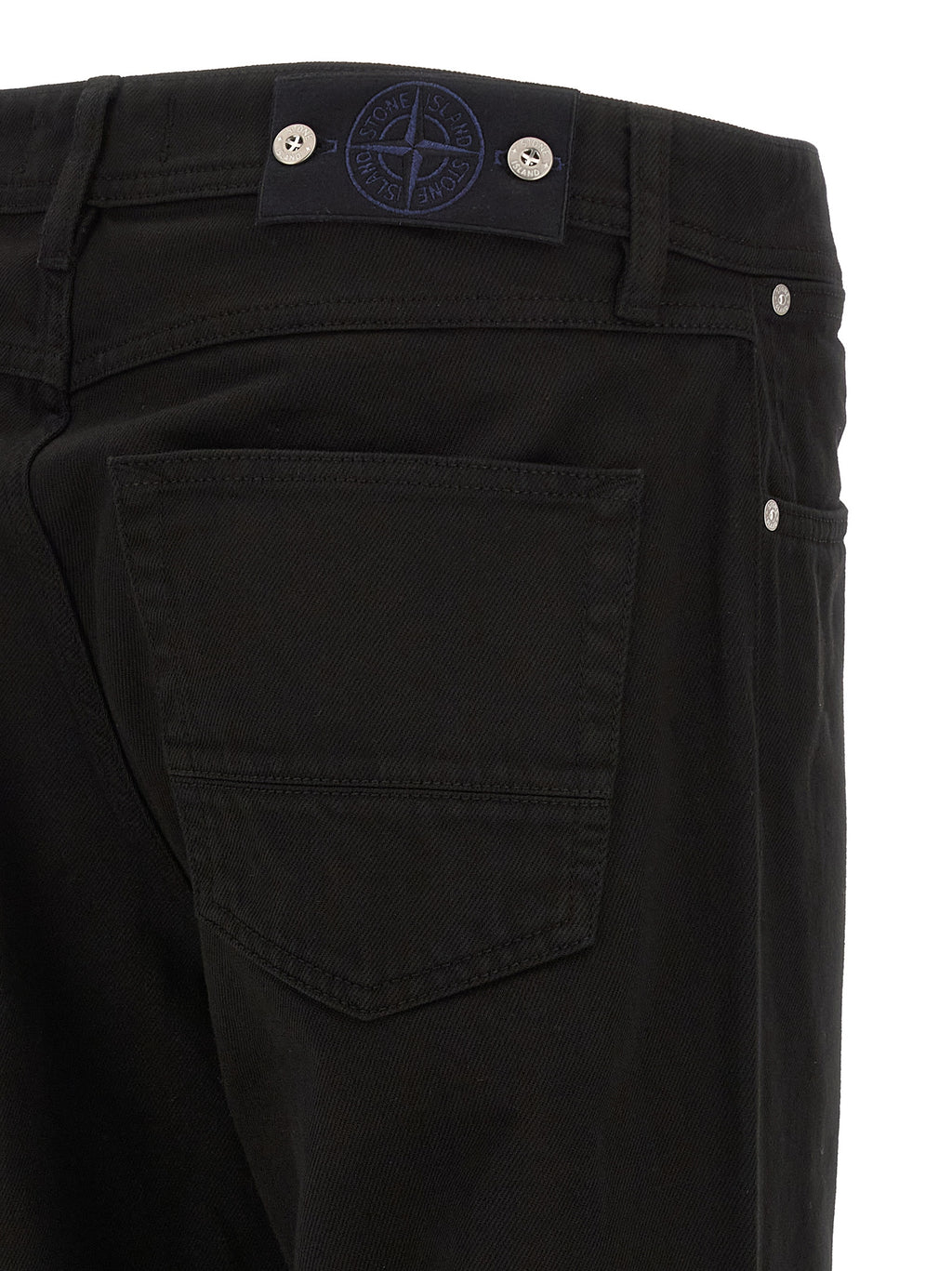 Black Cotton Straight-Leg Jeans