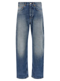Blue Cotton Straight-Leg Jeans