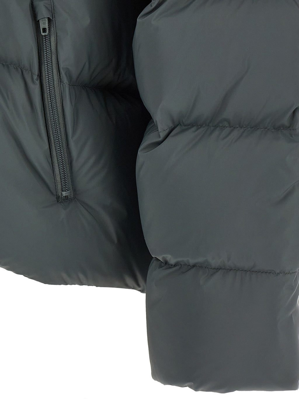 Gray Polyamide Full-Length Jacket