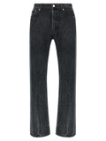 Black Cotton Straight-Leg Jeans