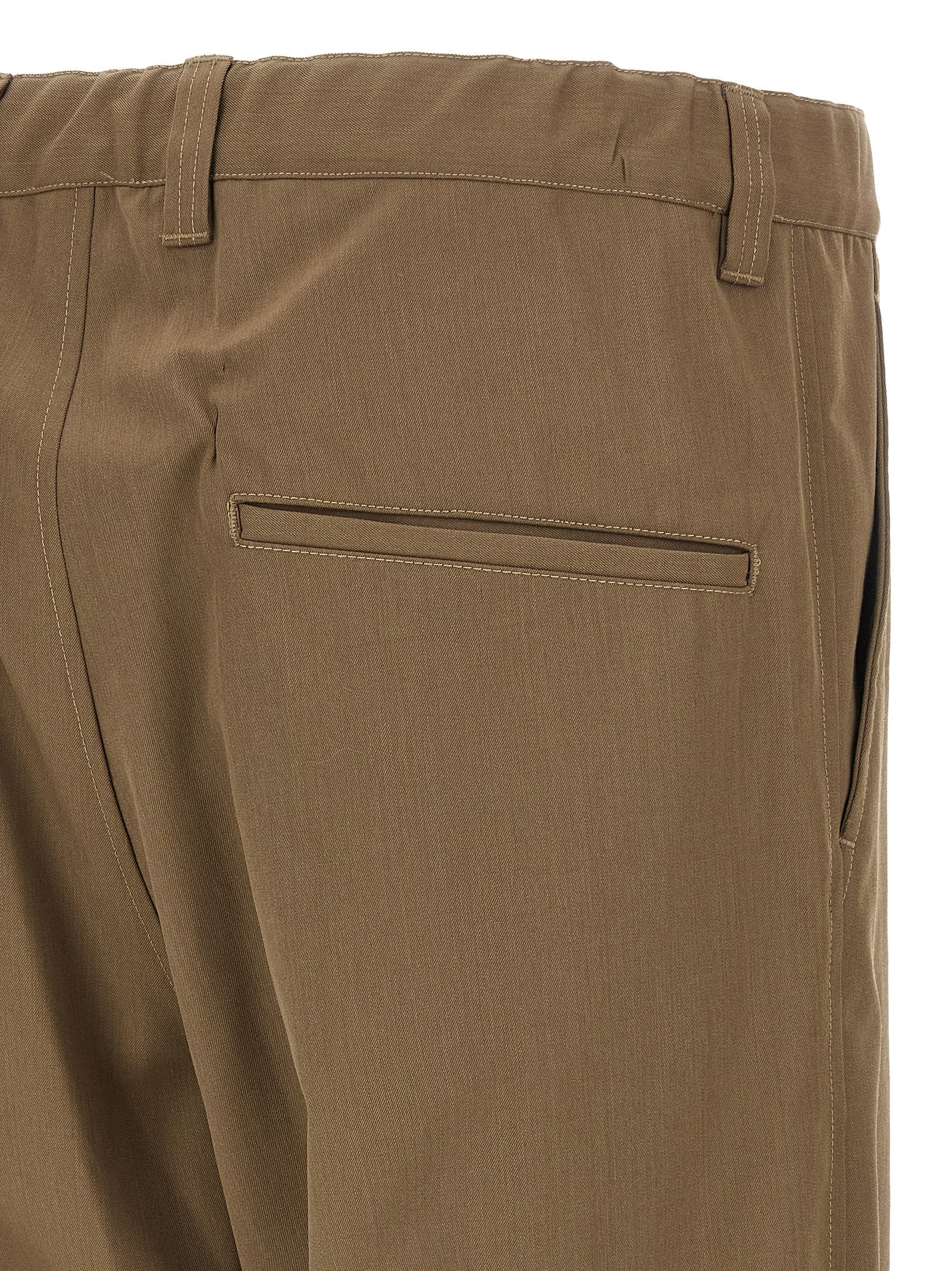 Bicolor Polyester Casual Pants