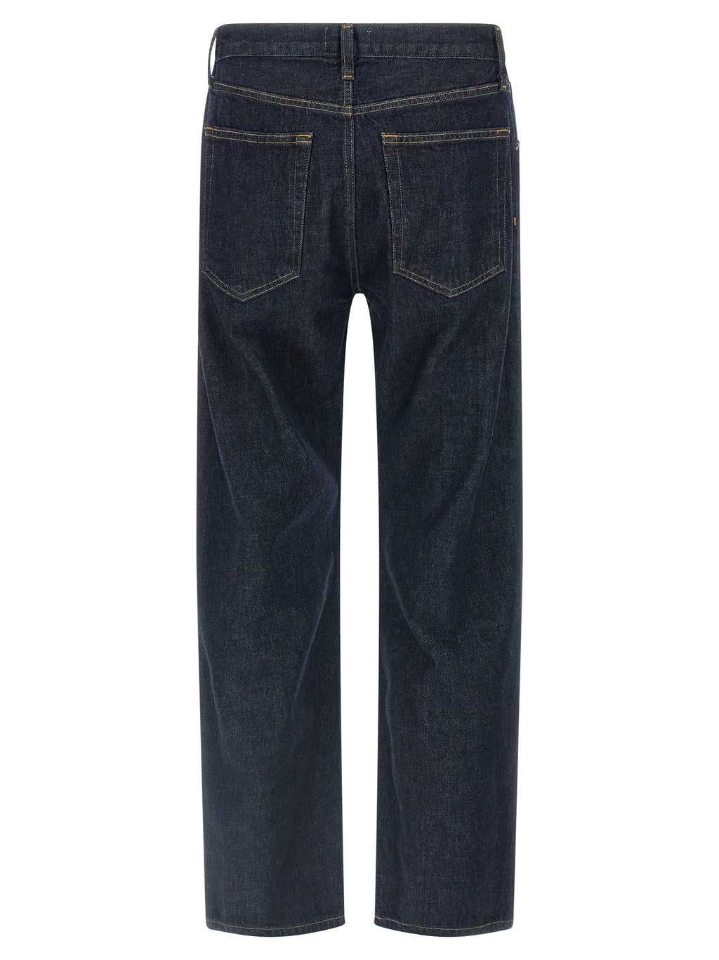 Blue Cotton Straight-Leg Jeans