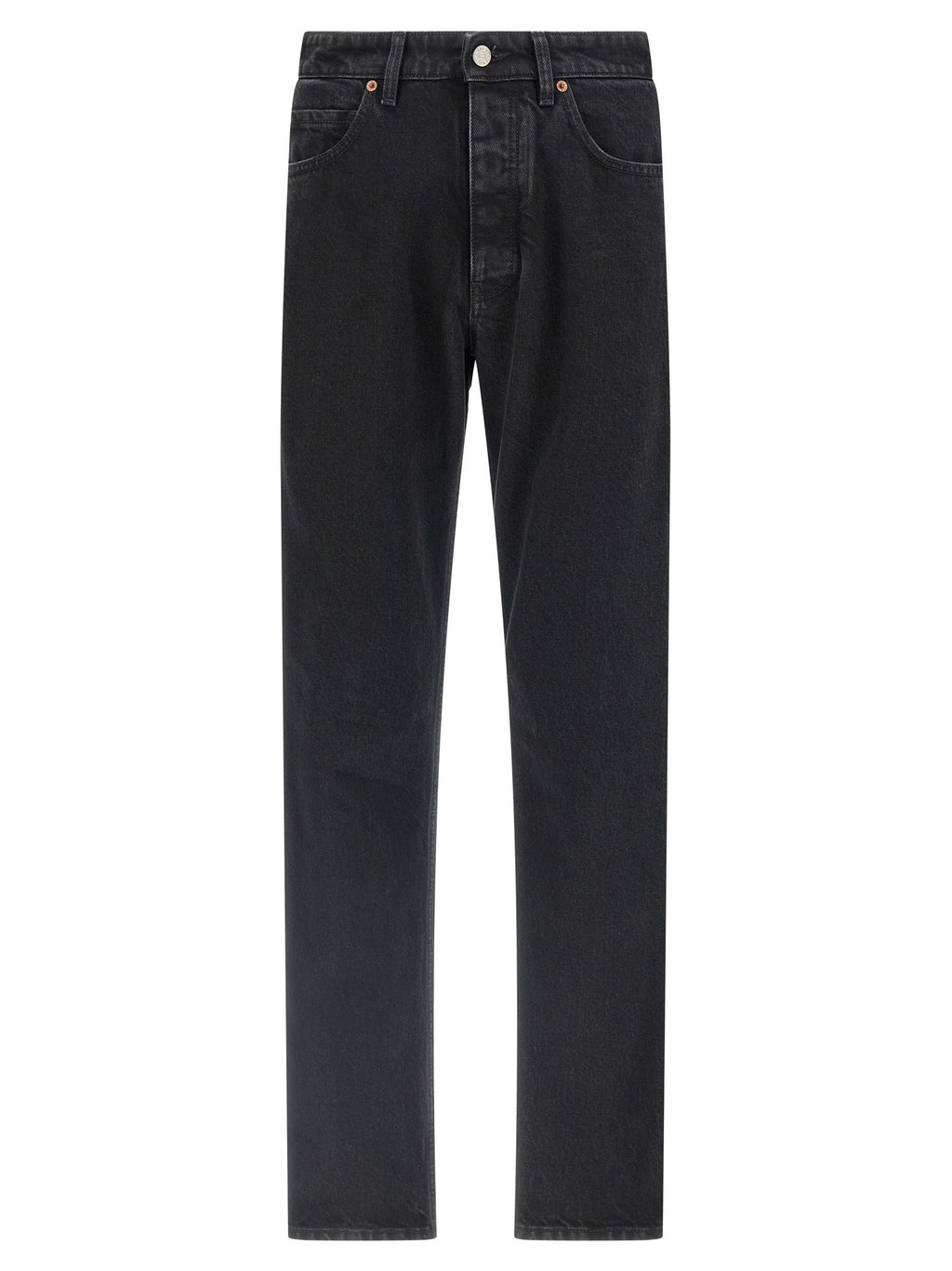 Black Cotton Tapered Jeans