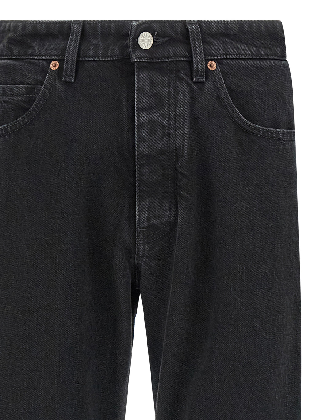 Black Cotton Tapered Jeans