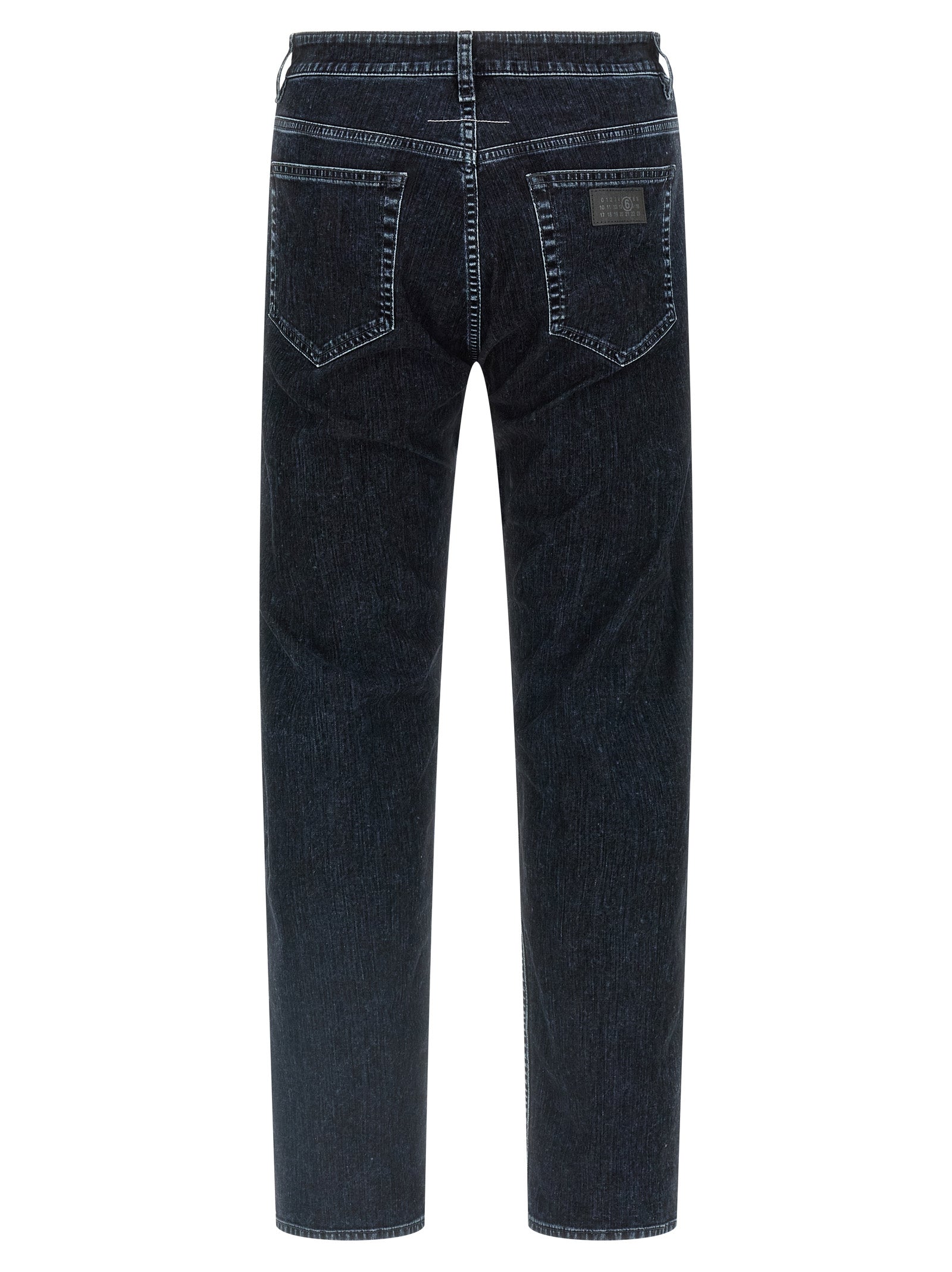 Black Cotton Straight-Leg Jeans