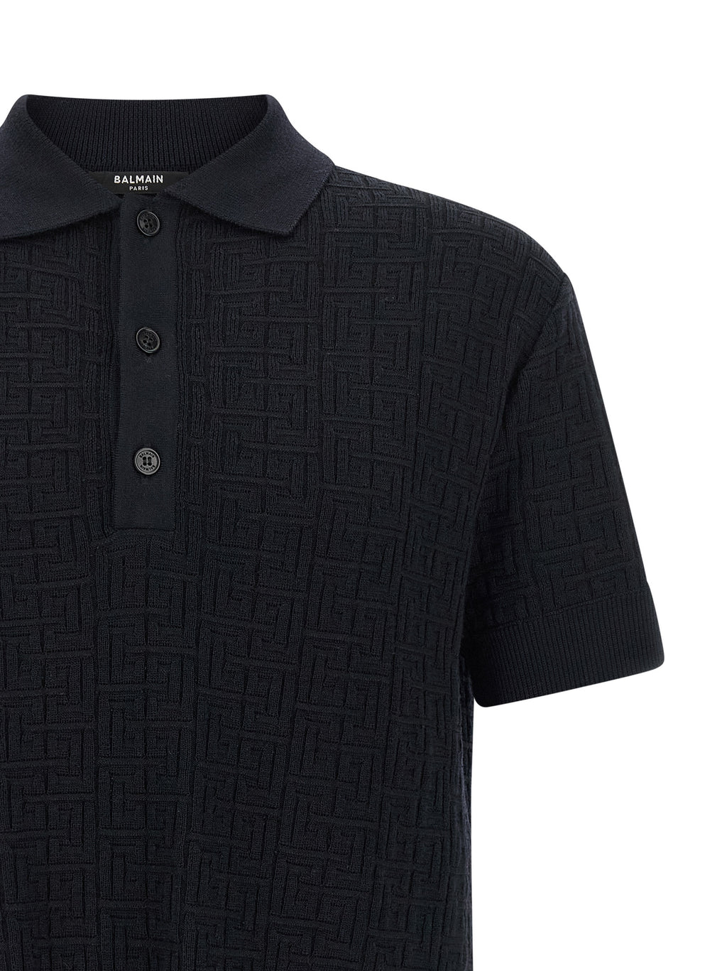 Blue Wool Polo Shirt
