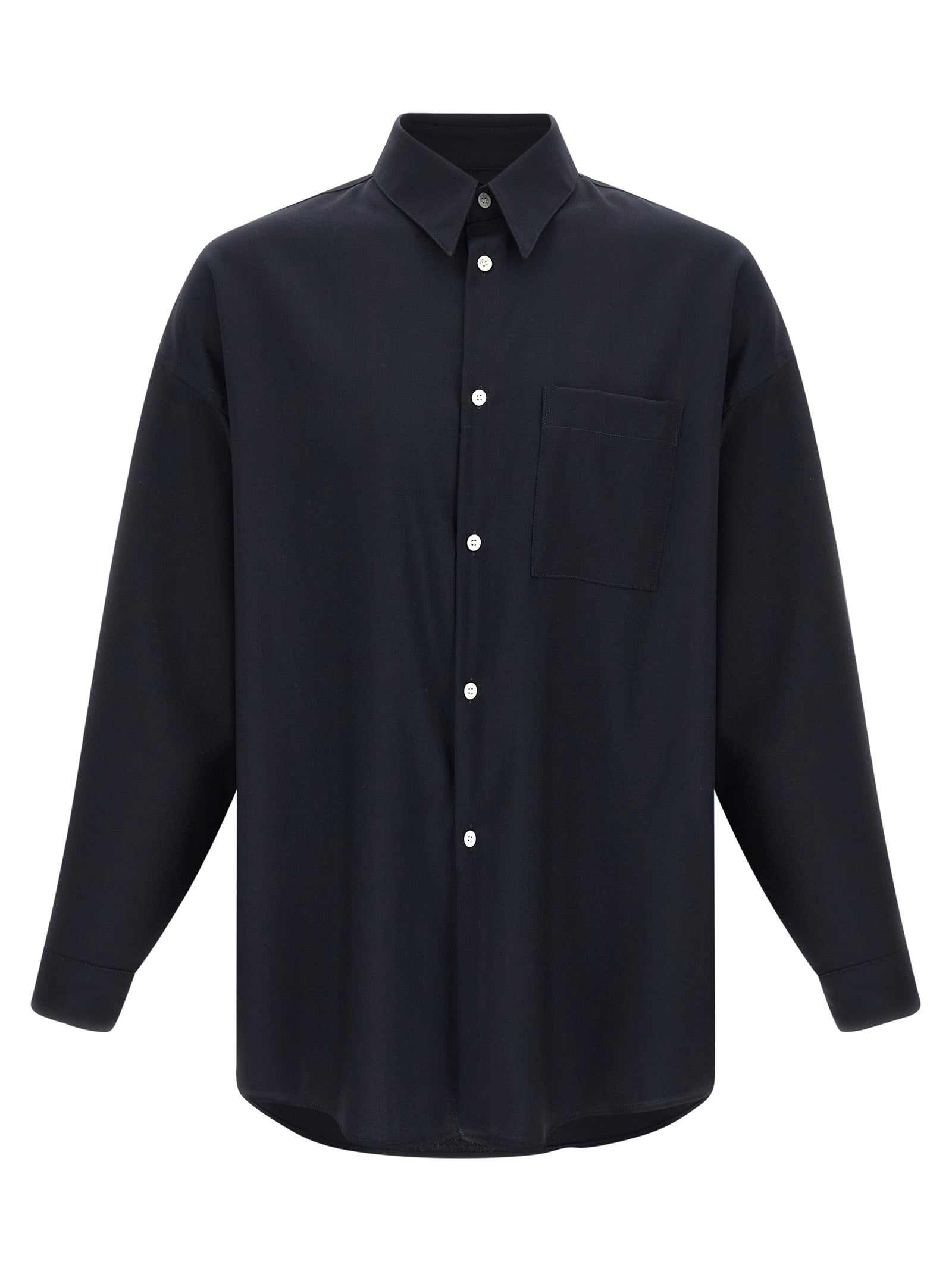 Blue Virgin Wool Blouse