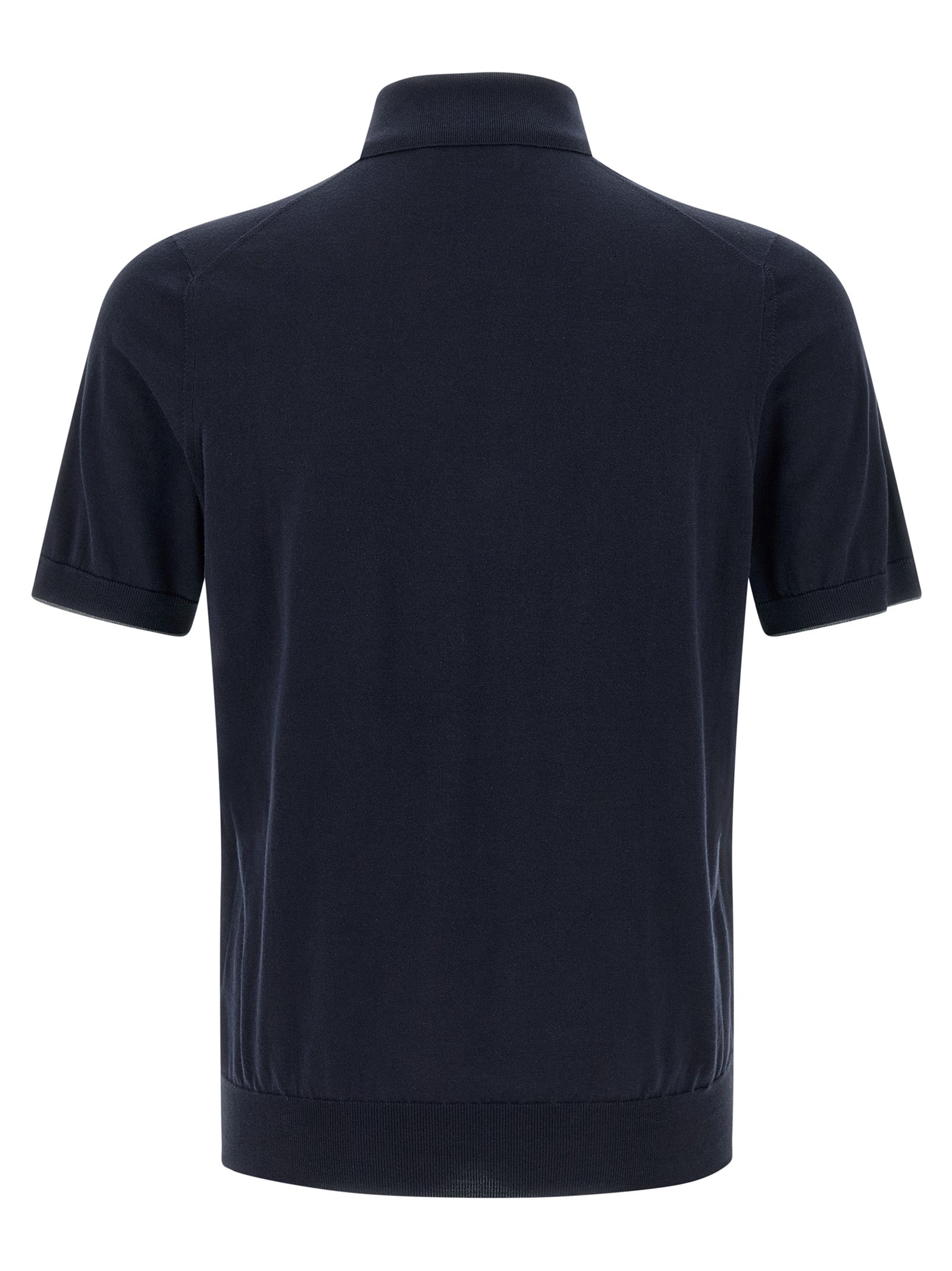 Blue Cotton Polo Shirt