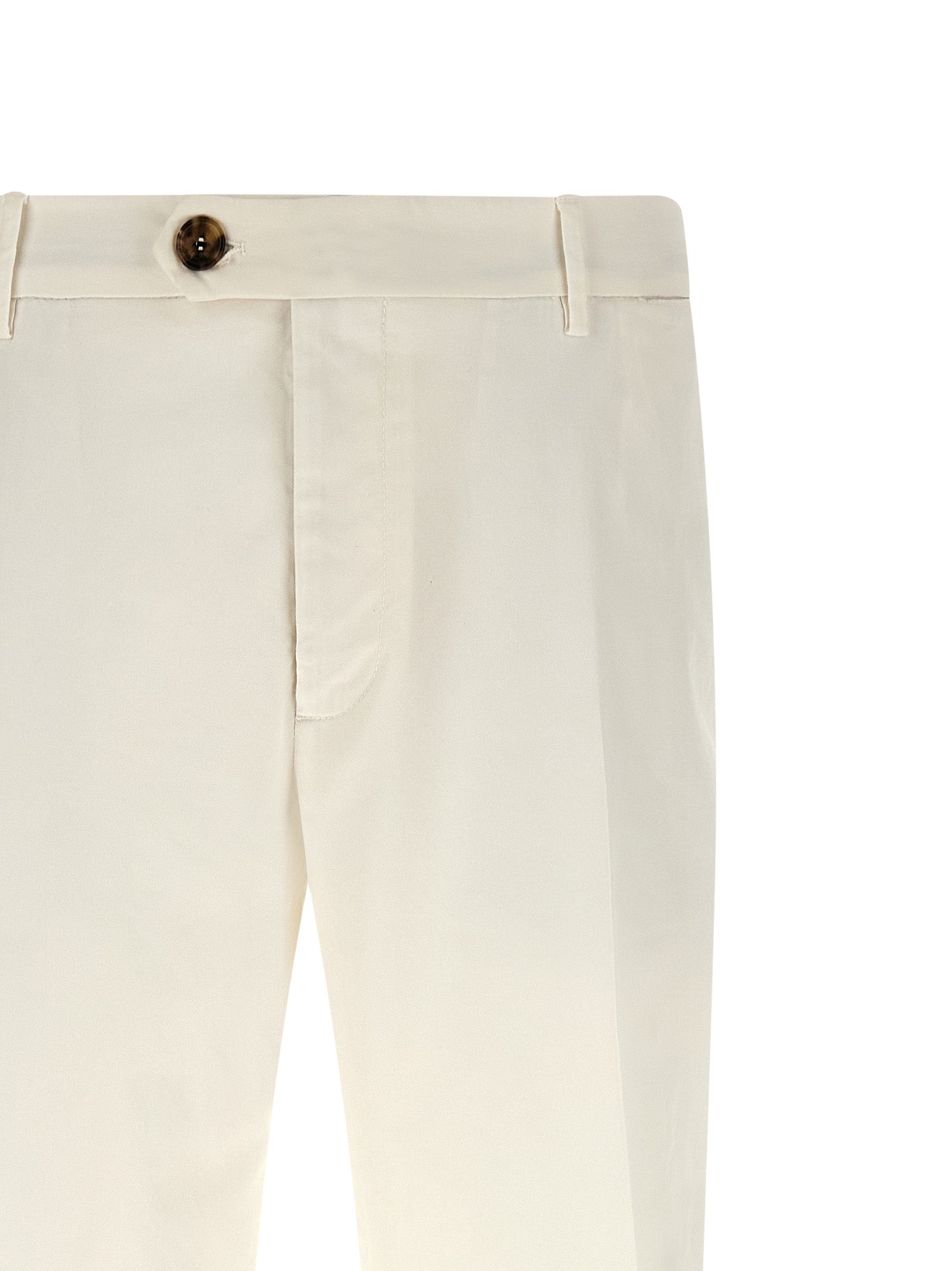 White Cotton Casual Pants