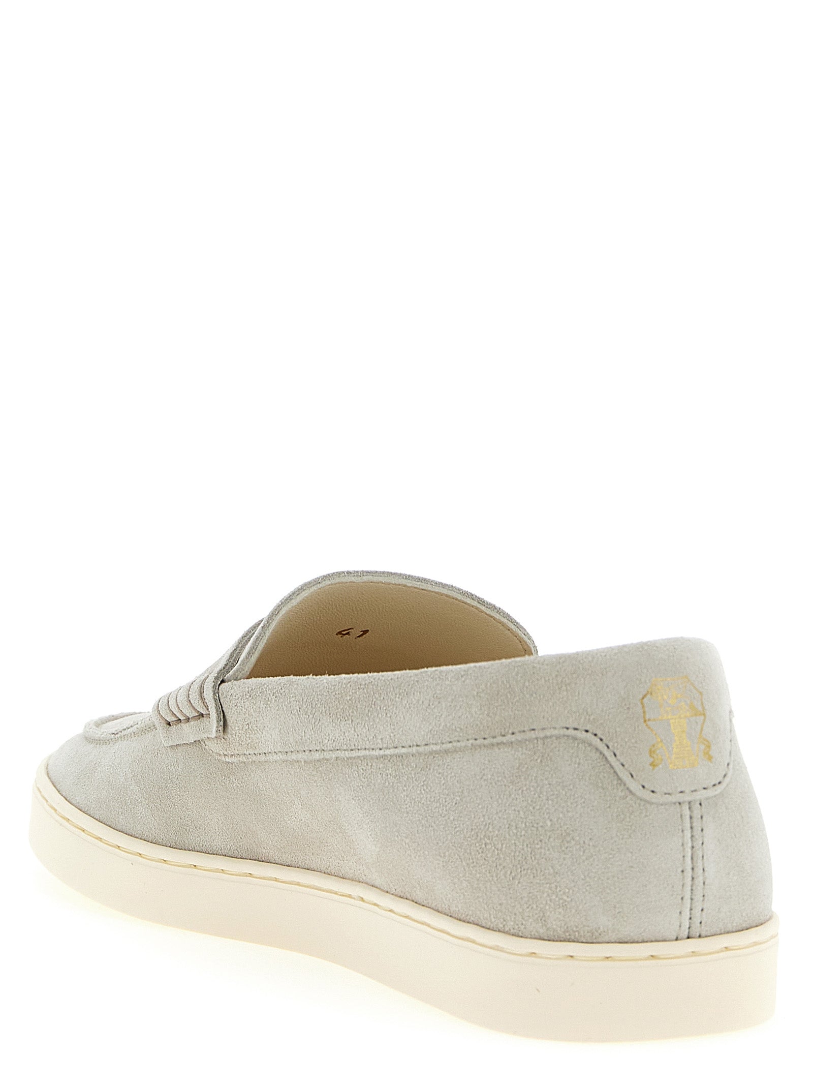 Gray Calfskin Slip-On Loafers
