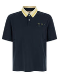 Blue Cotton Polo Shirt