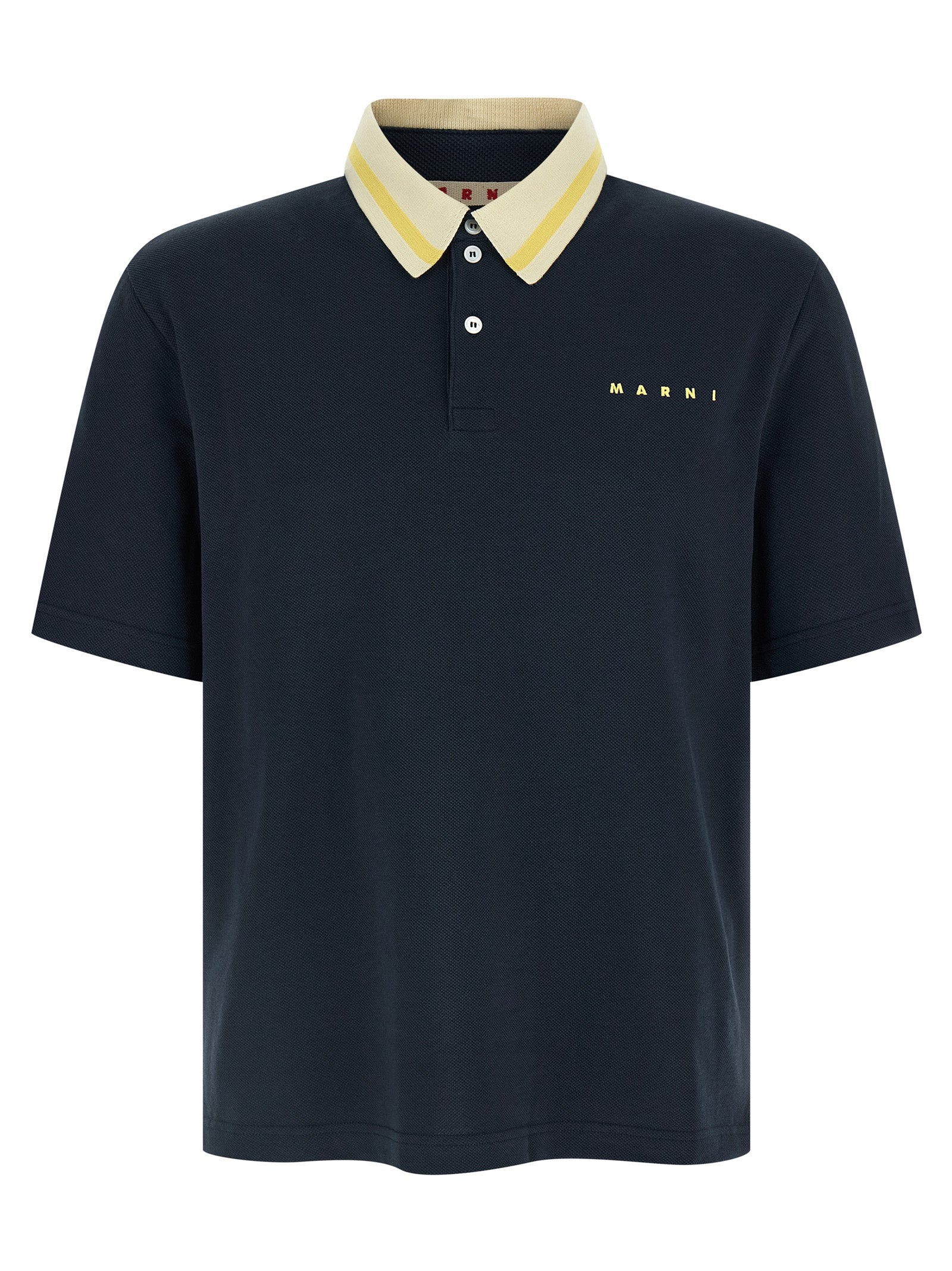 Blue Cotton Polo Shirt