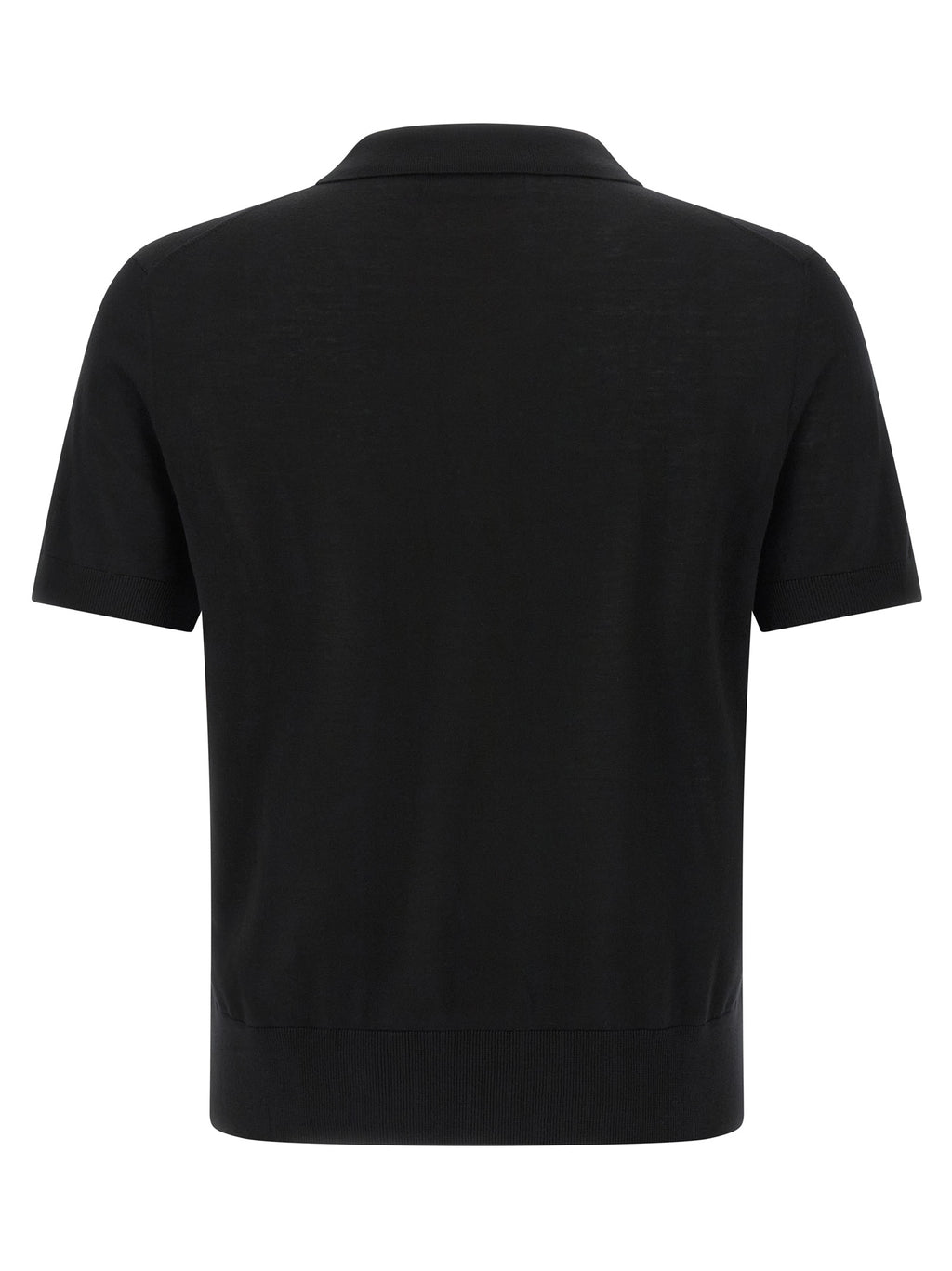 Black Wool Polo Shirt