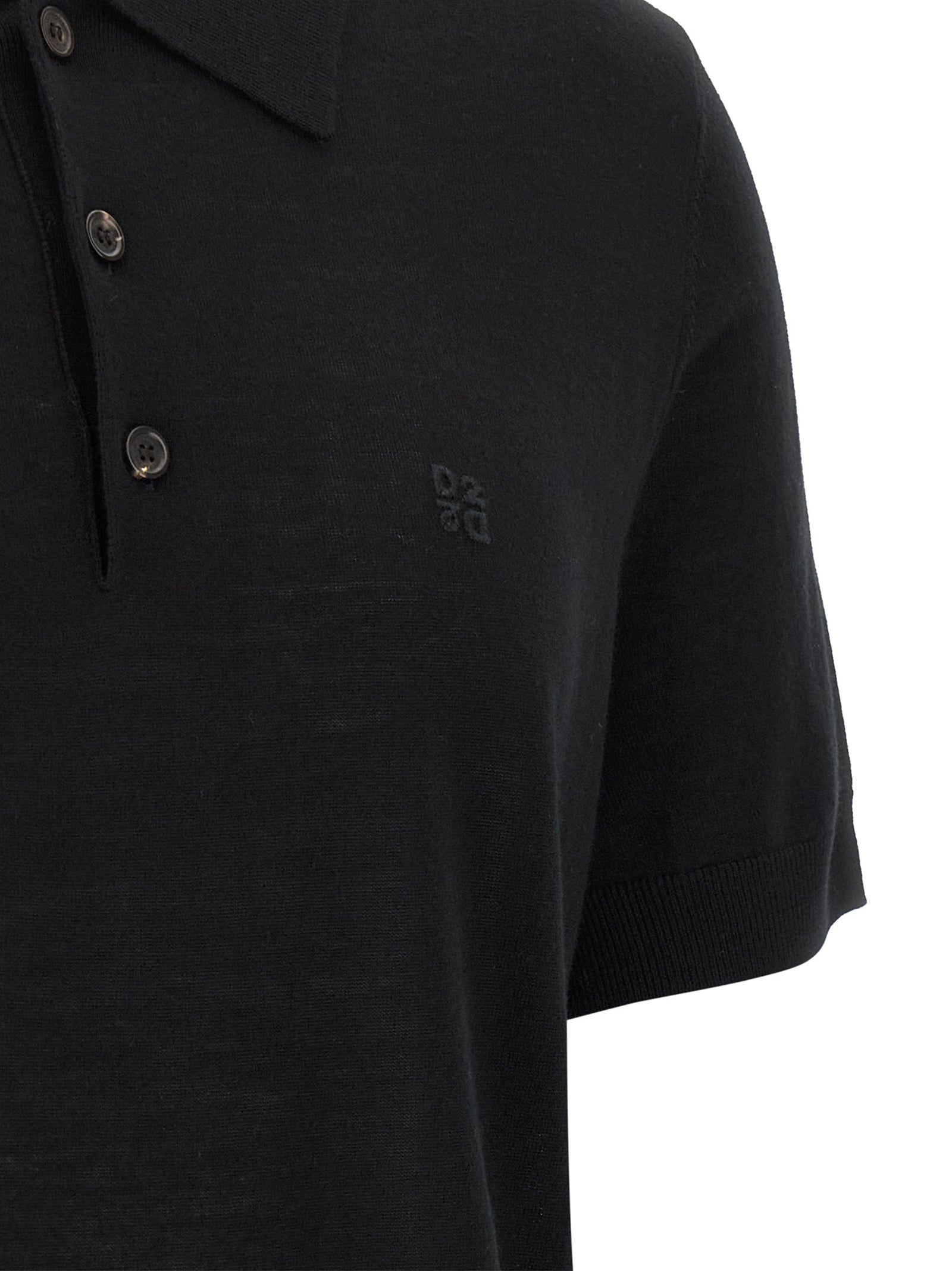 Black Wool Polo Shirt